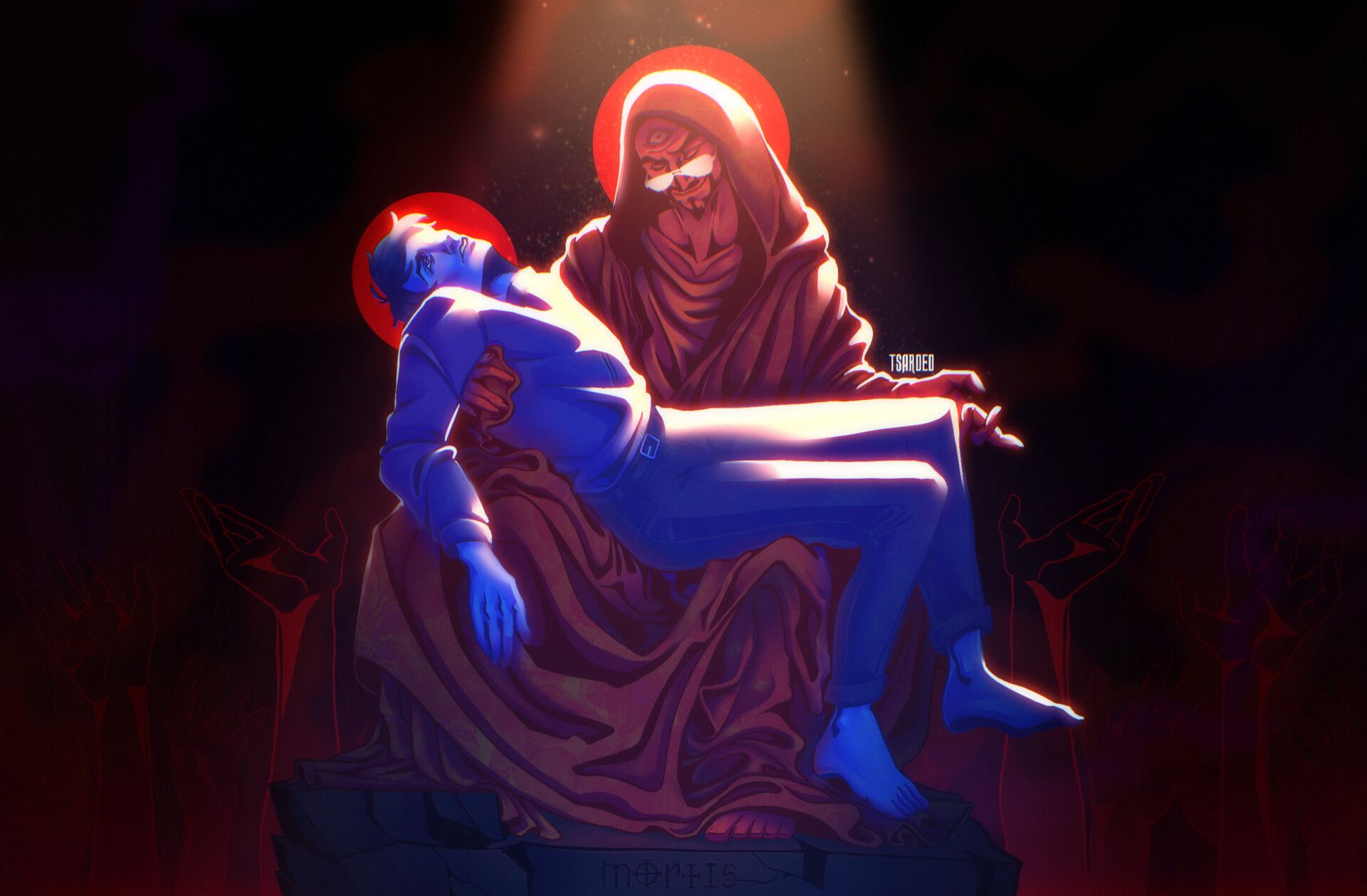 1920x1259 The Unholy pietà the unholy trinity fanart