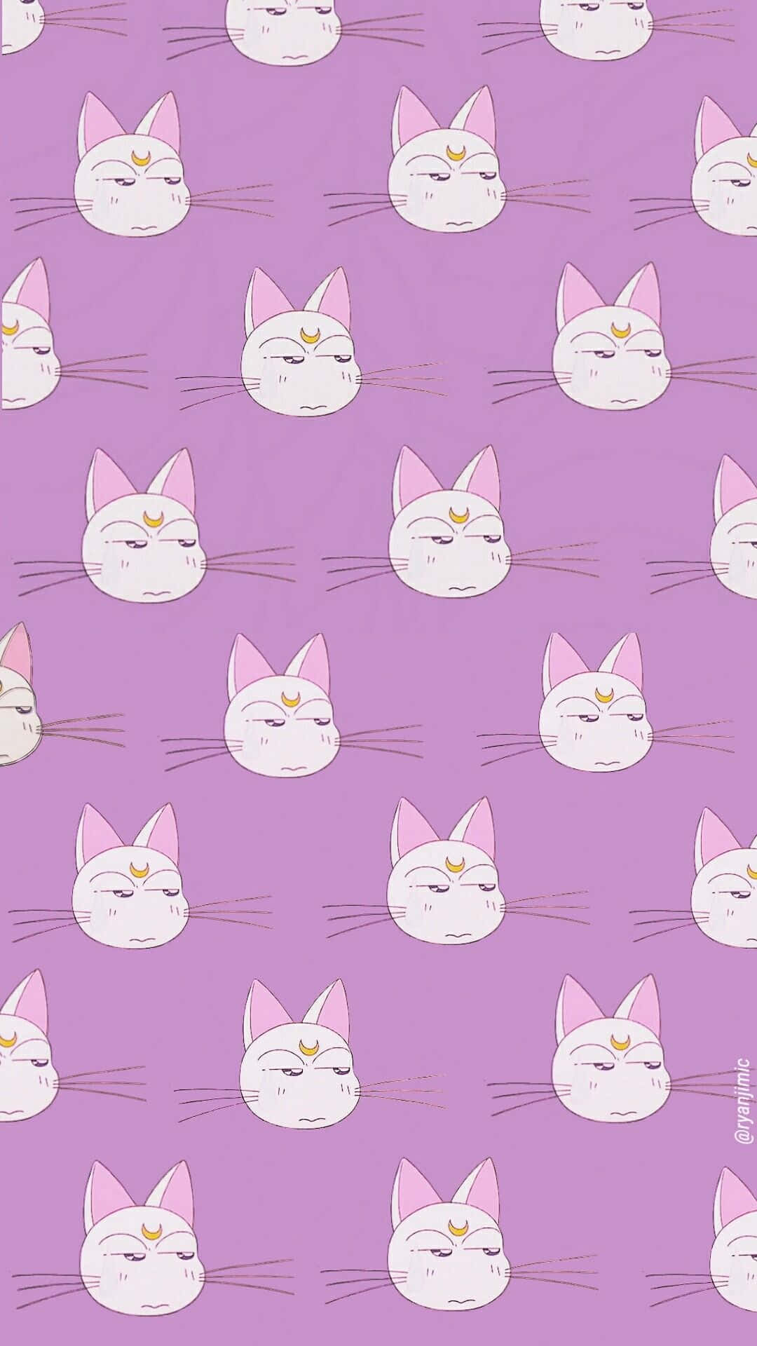 1080x1920 Download Random Cute Artemis Sailor Moon Pattern Wallpaper