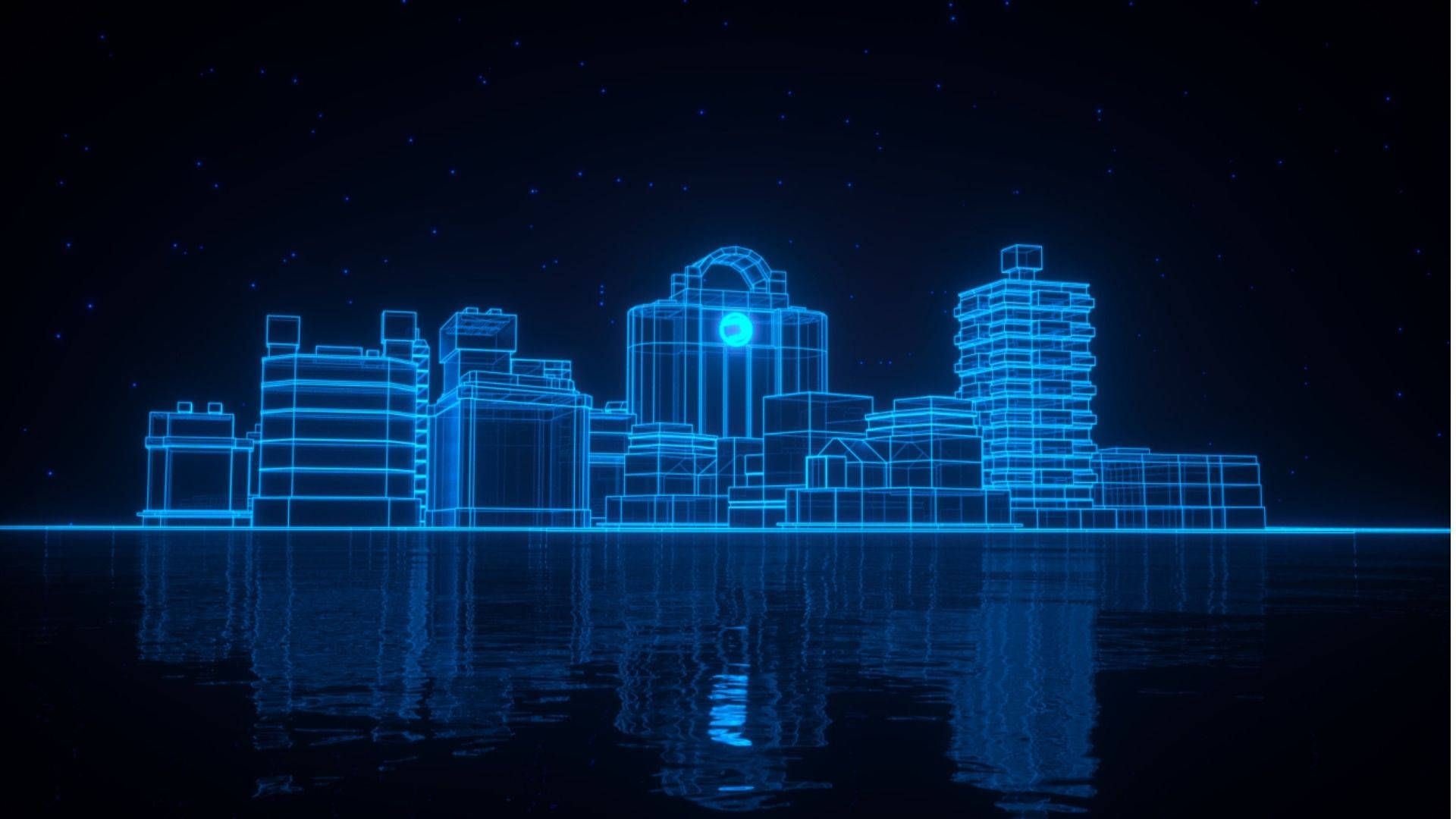 1920x1080 Neon Blue Wallpaper