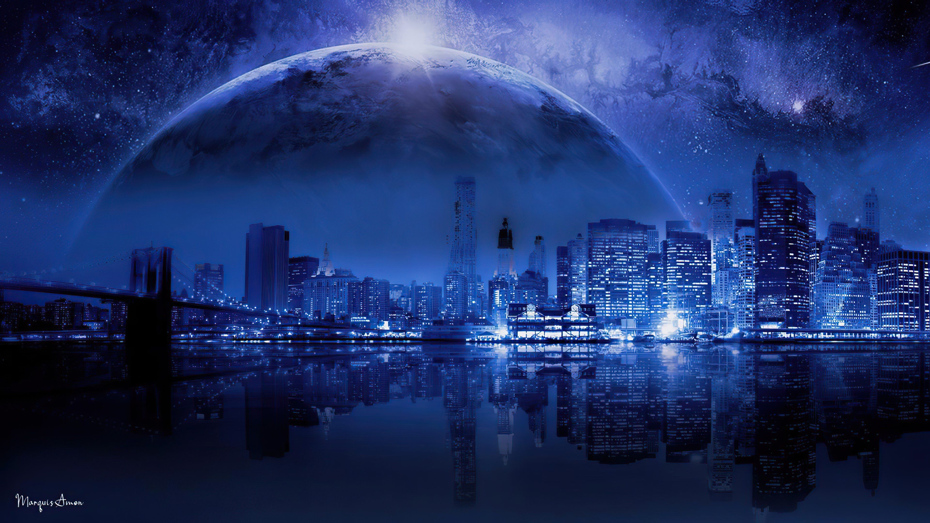 3840x2160 Aesthetic 4k Blue Wallpaper