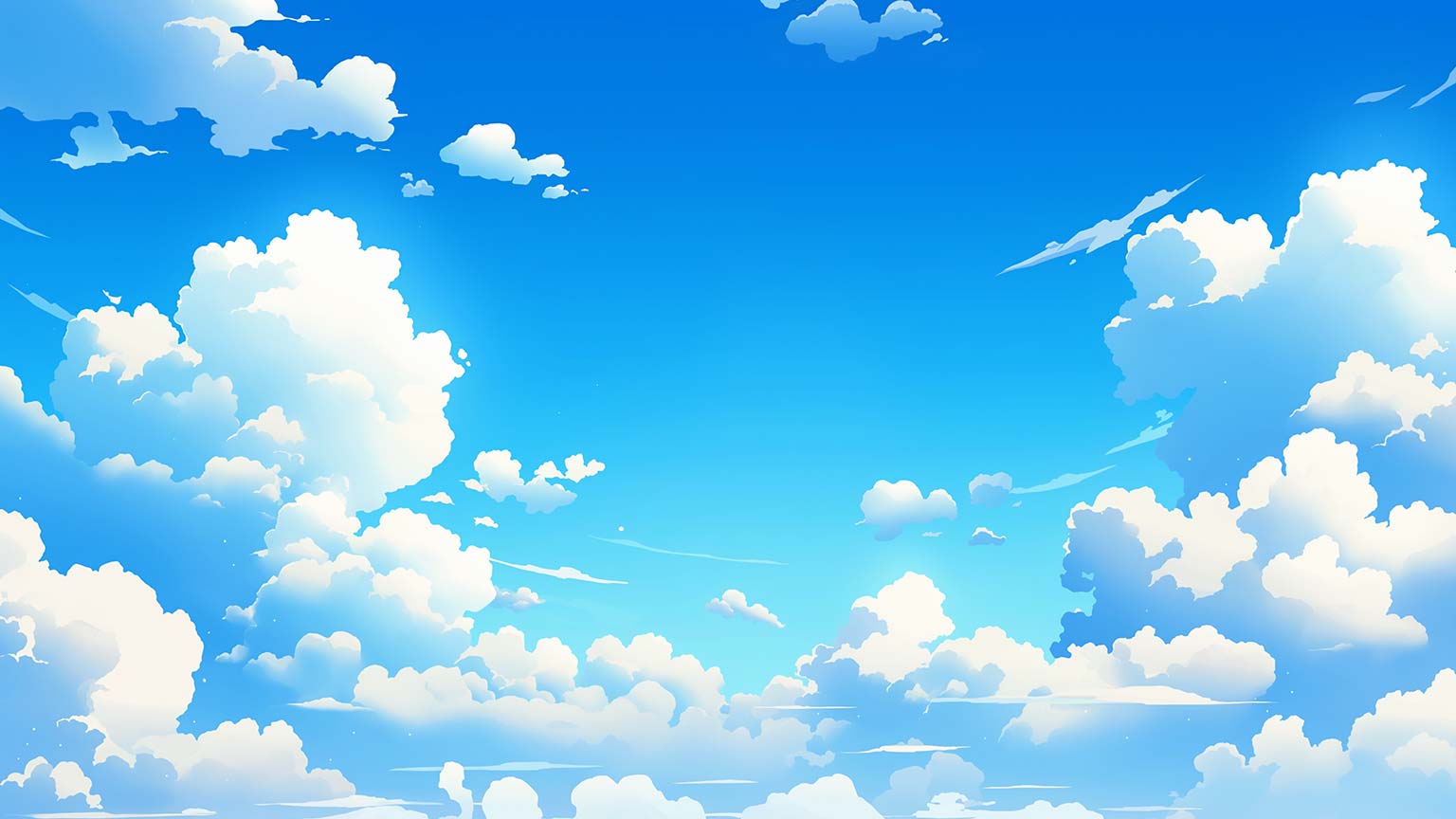 1536x864 Blue Sky Puffy Clouds Serenity Desktop Wallpaper