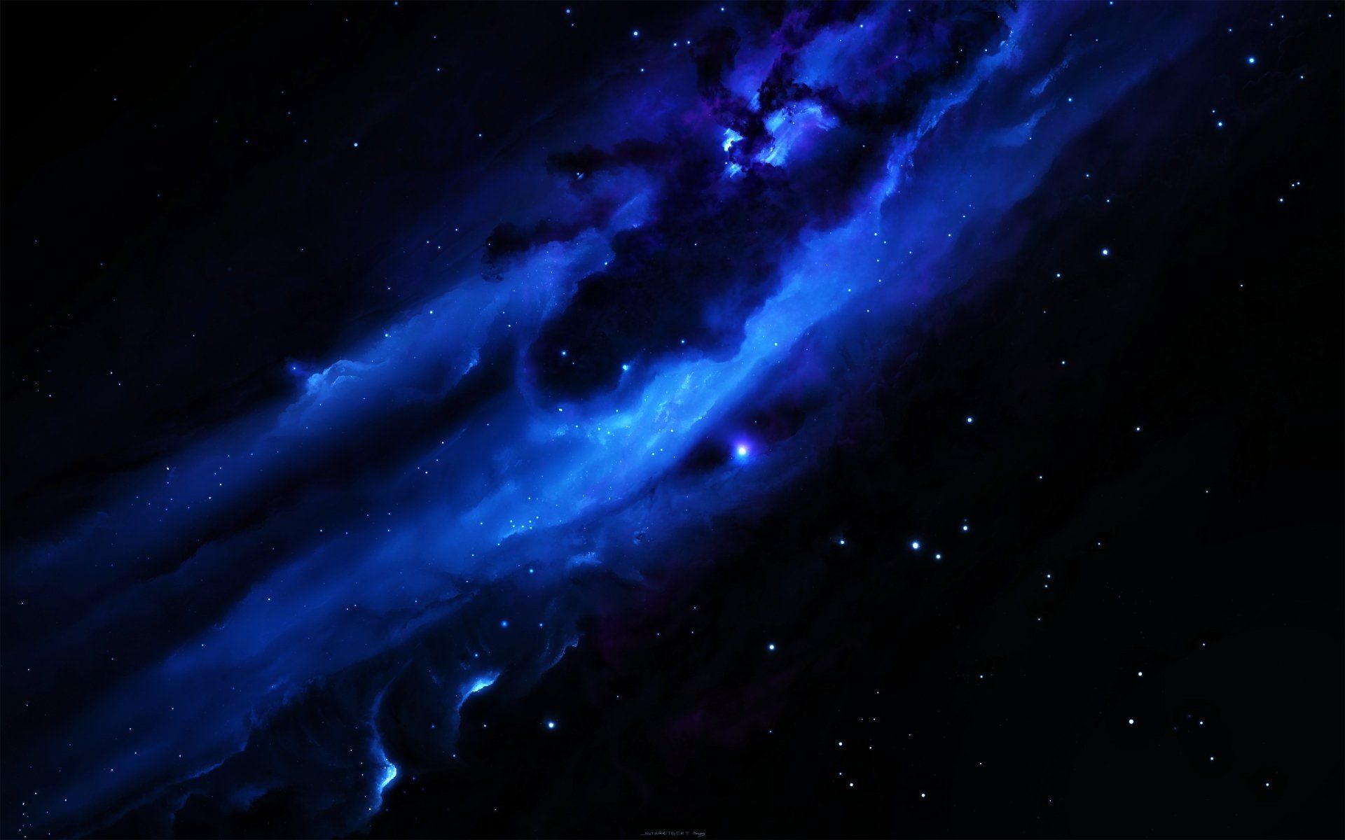 1920x1200 Blue Nebula: A Stunning 4K Ultra HD Space Wallpaper