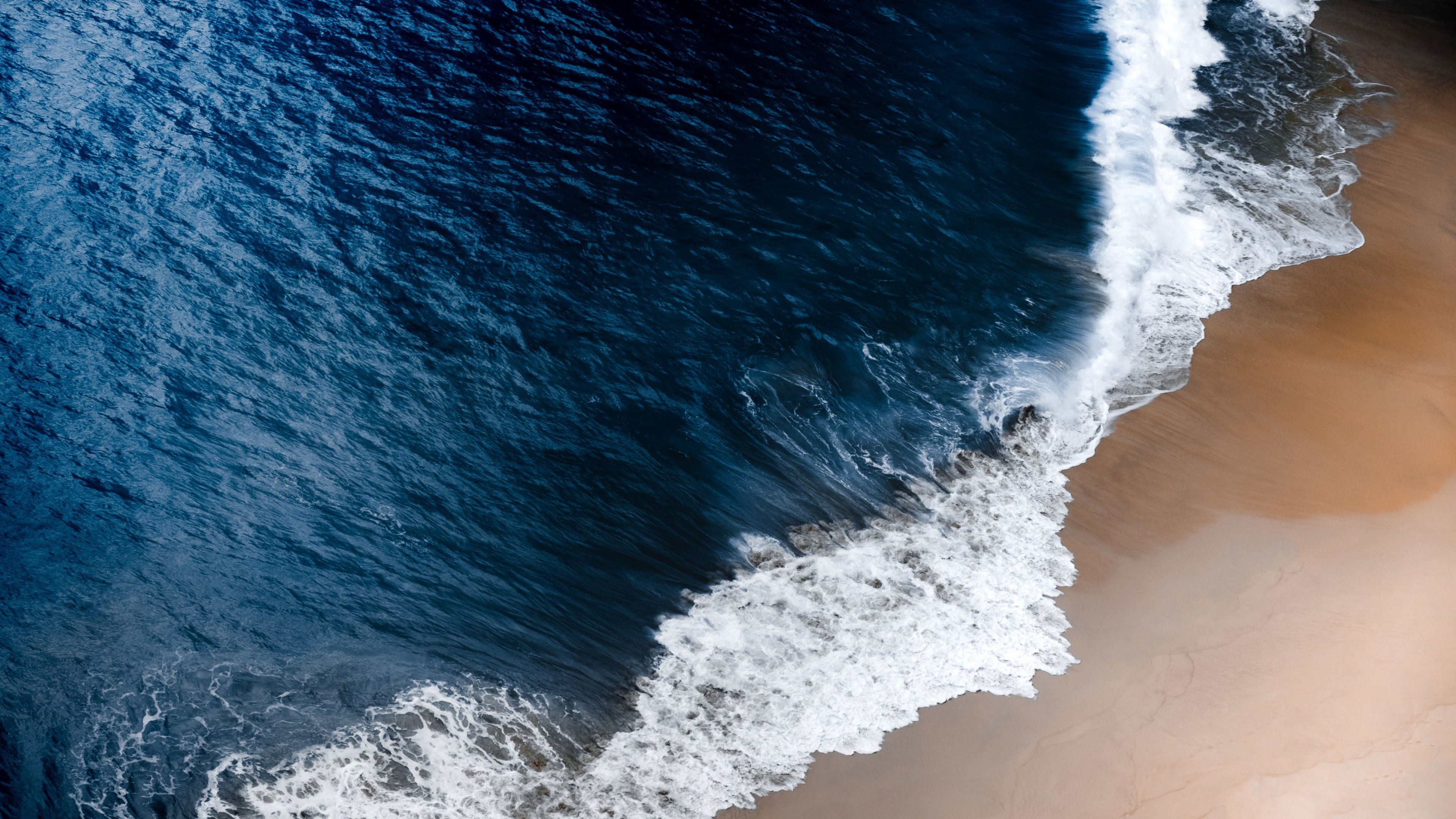 3840x2160 Wallpaper For Computer Aerial View Of Dark Blue Sea With White Wave During Day Time 4K 5K HD Desktop Wallpaper