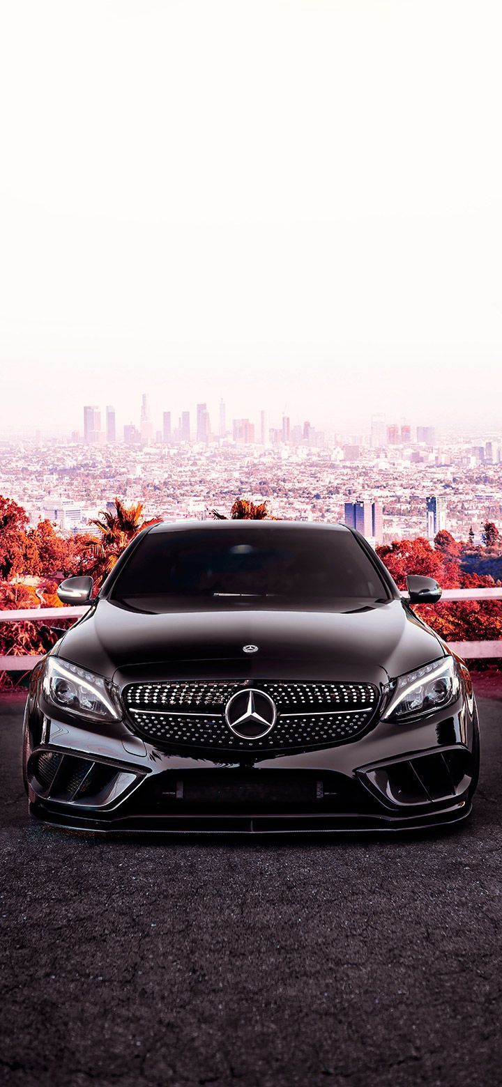 720x1560 Parked Mercedes E300 on the road wallpaper