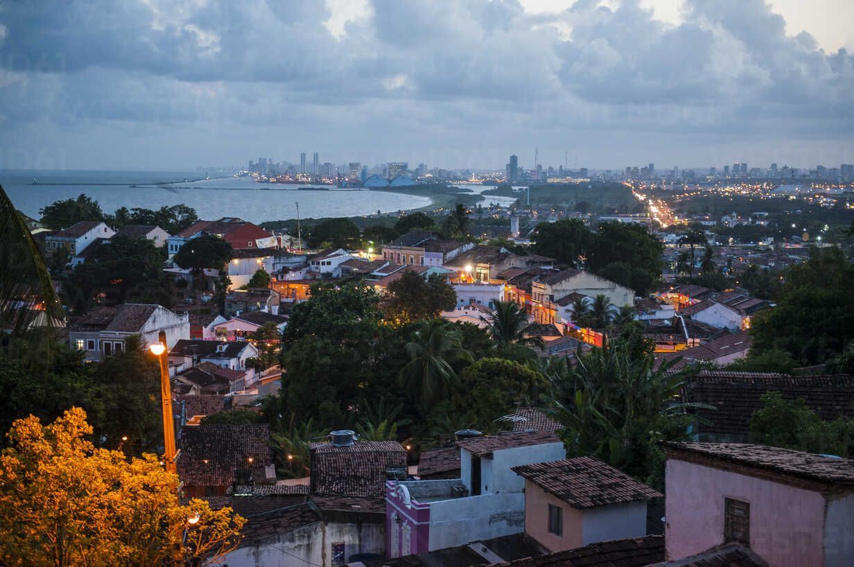 1232x818 Overlook at sunset over the colonial town of Olinda with Recife in the background, Pernambuco, Brazil