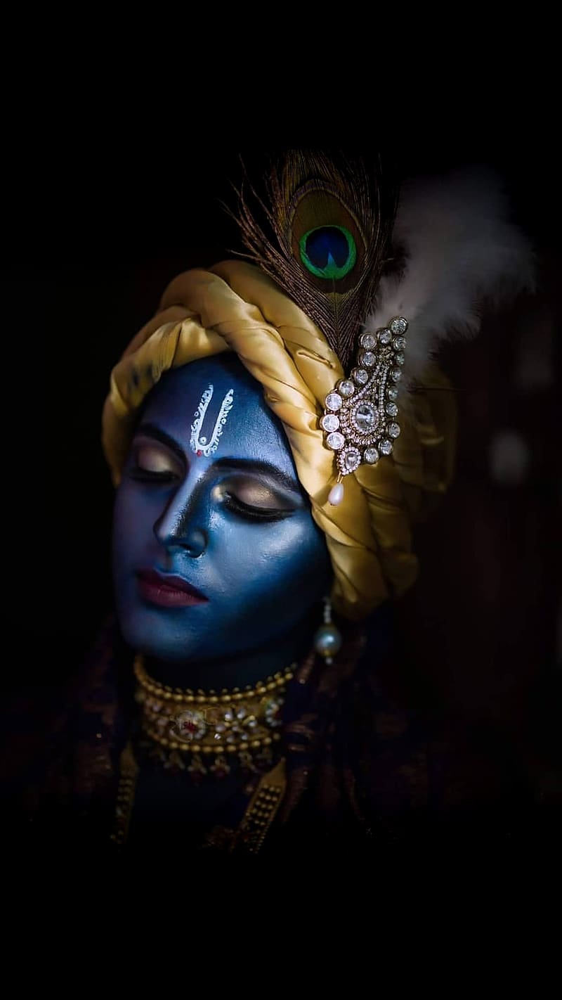 800x1422 HD krishna black wallpaper
