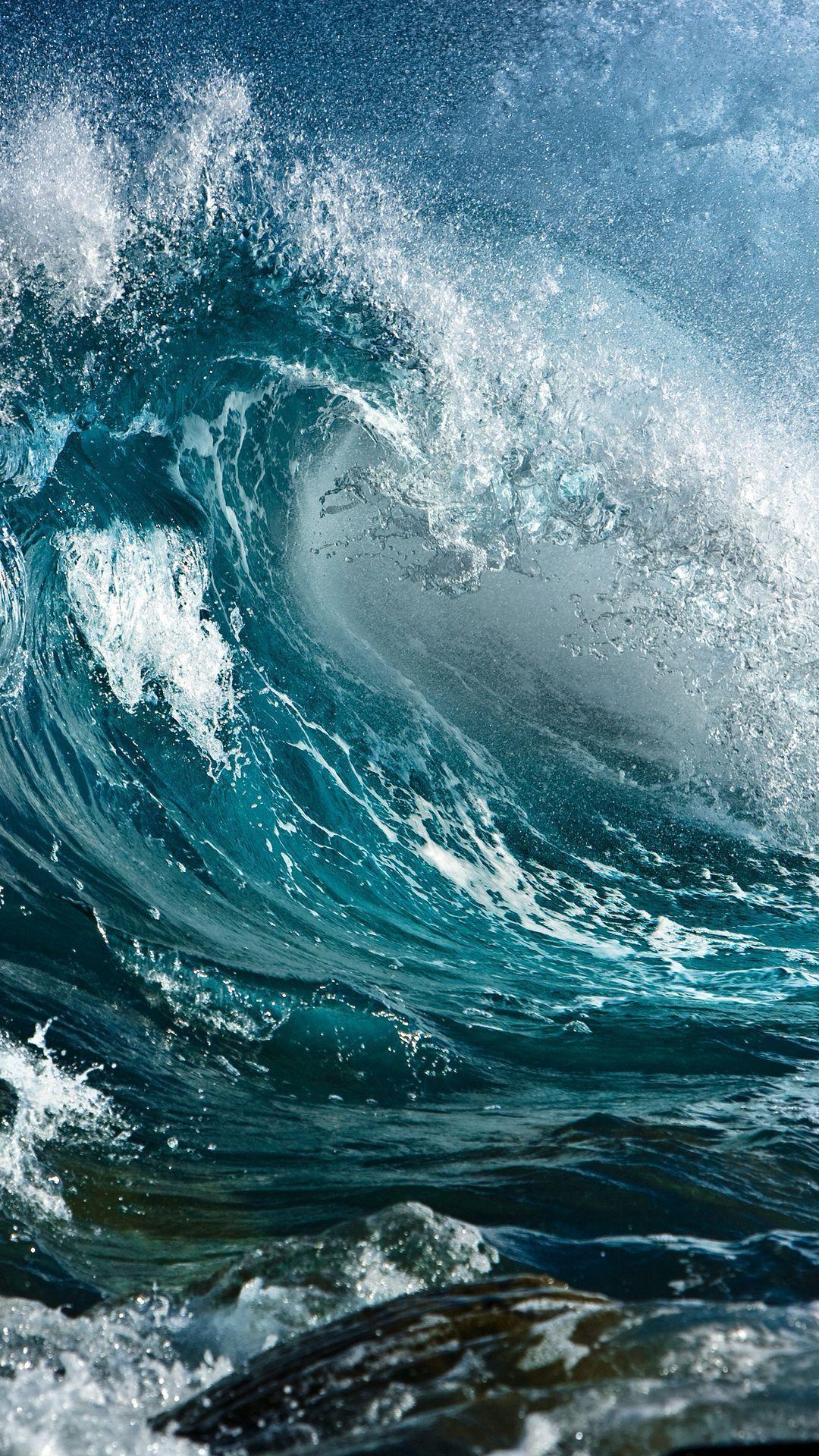 1080x1920 Sea Waves Mobile Wallpaper