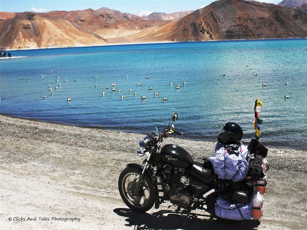 1024x768 Pangong Lake Wallpaper HD Lake Bike Ladakh