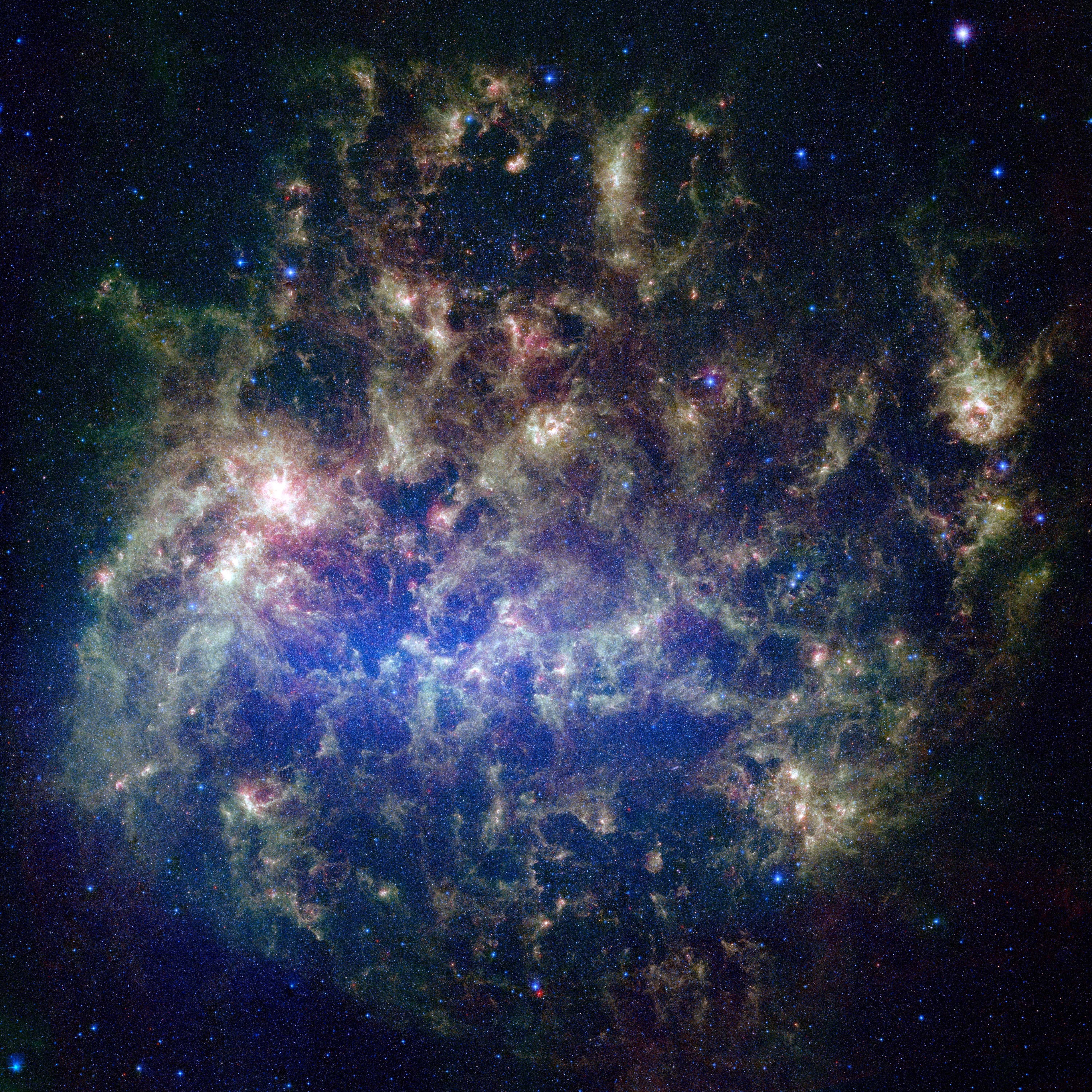 6000x6000 Large Magellanic Cloud in the Infrared Spitzer Space Telescope