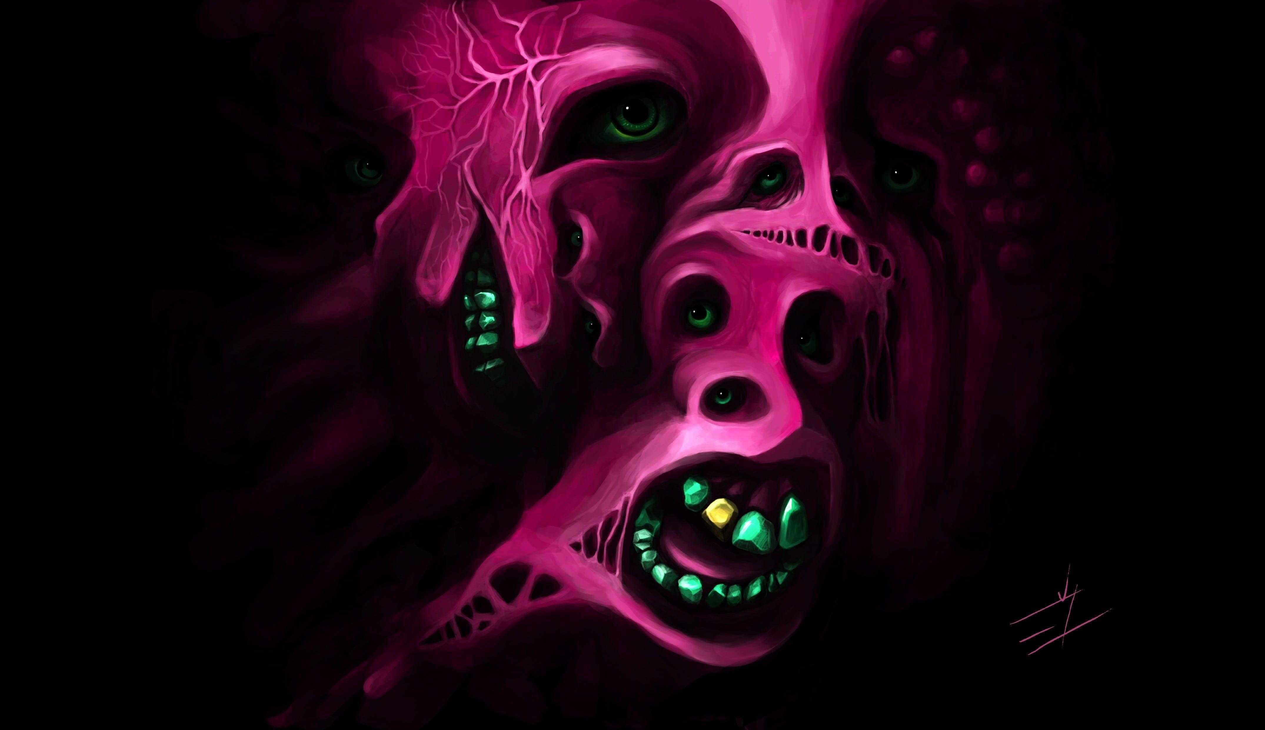 4300x2480 Monster illustration, creepy, horror HD wallpaper