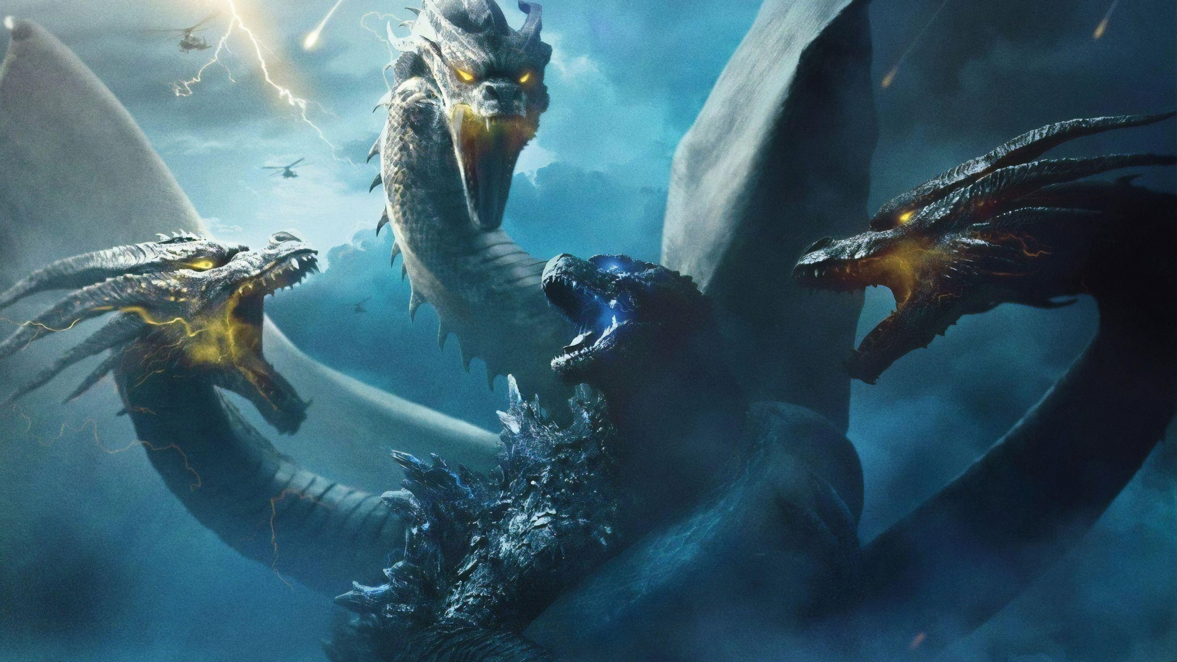 3840x2160 Godzilla vs. King Ghidorah King of the Monsters 4K Wallpaper