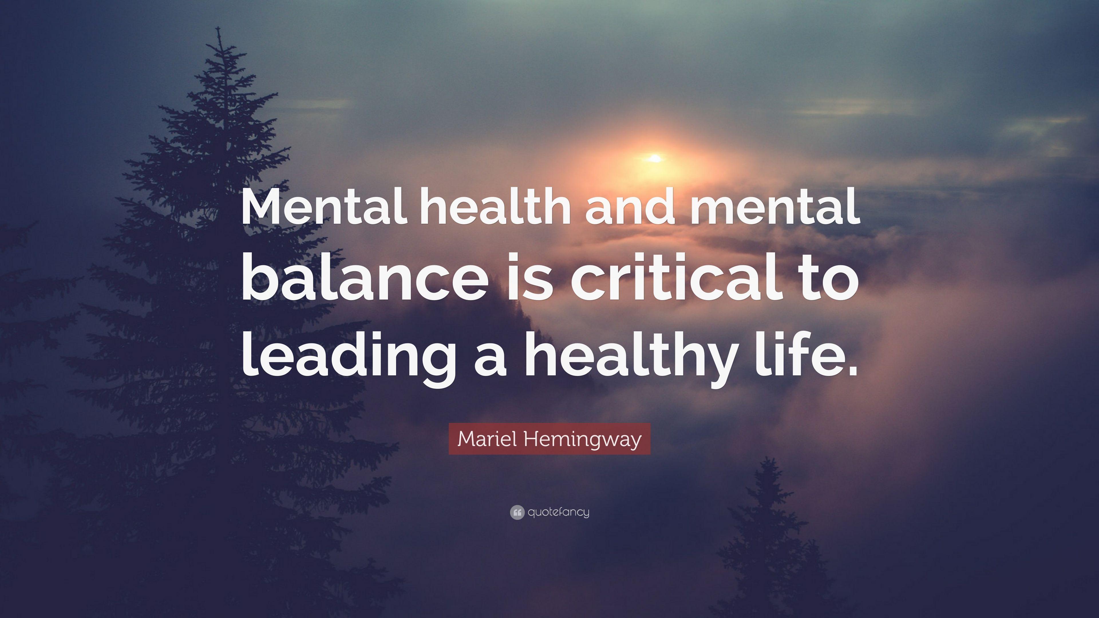 3840x2160 Mariel Hemingway Quote: “Mental health and mental balance is