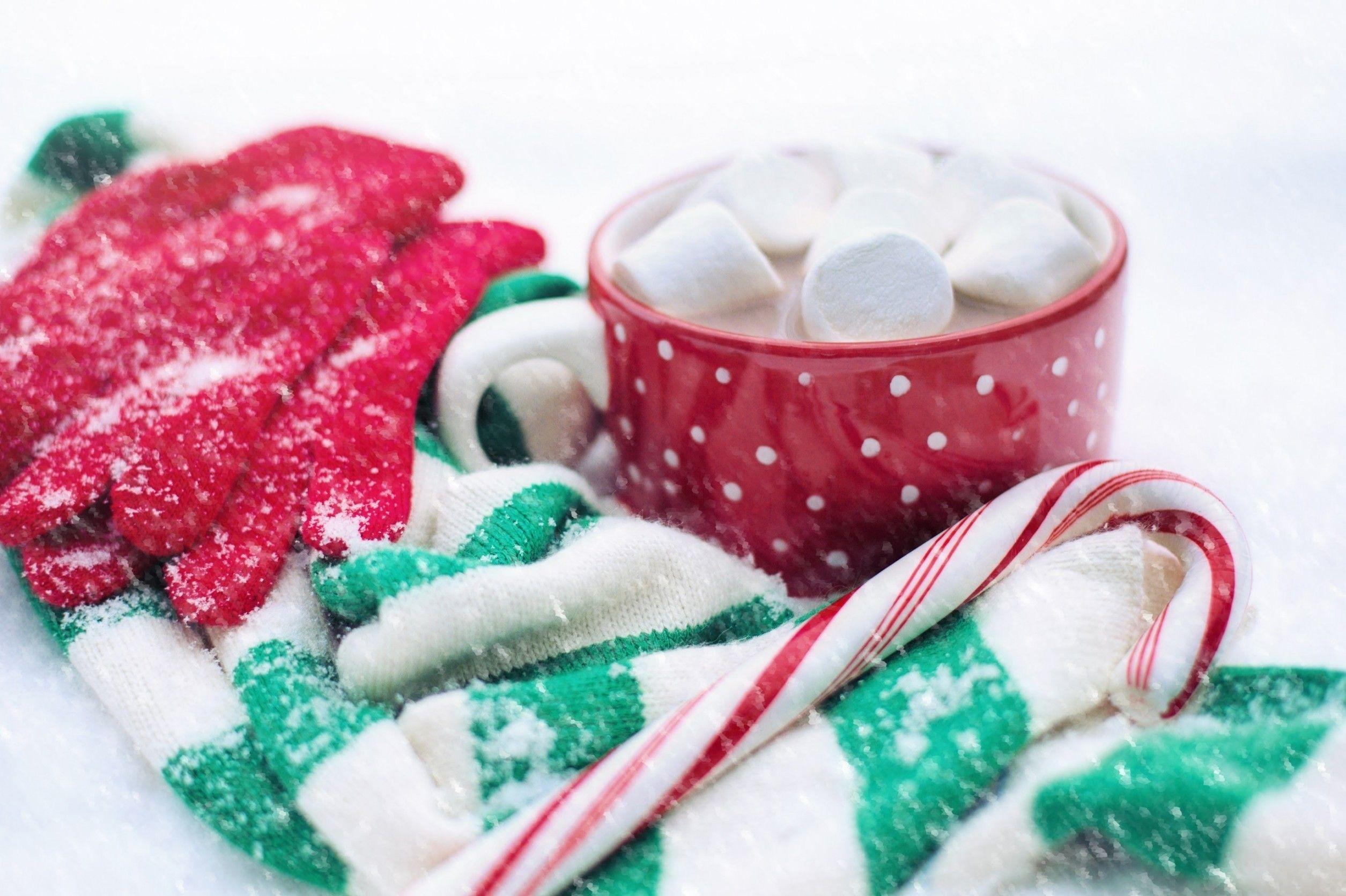 2510x1671 Download 2510x1671 Marshmallows, Hot Chocolate, Snow Wallpaper