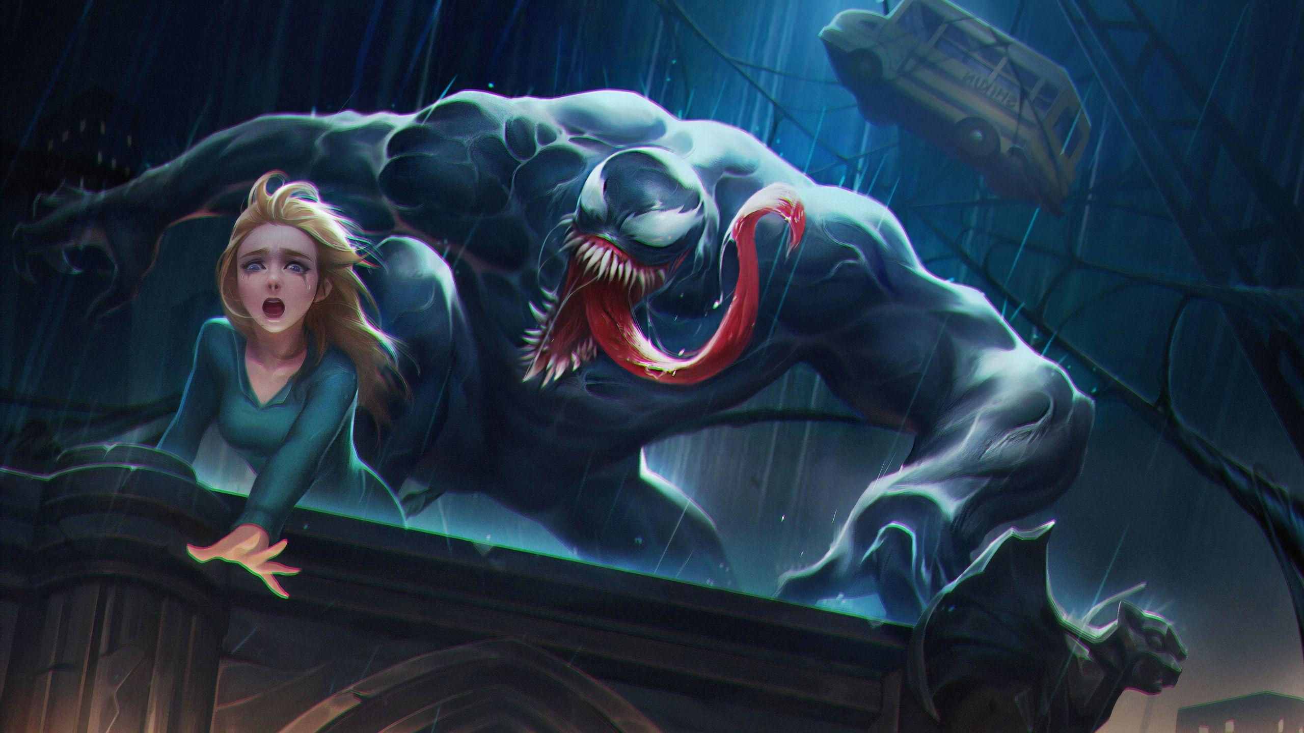 2560x1440 Venom About To Eat Girl 1440P Resolution HD 4k