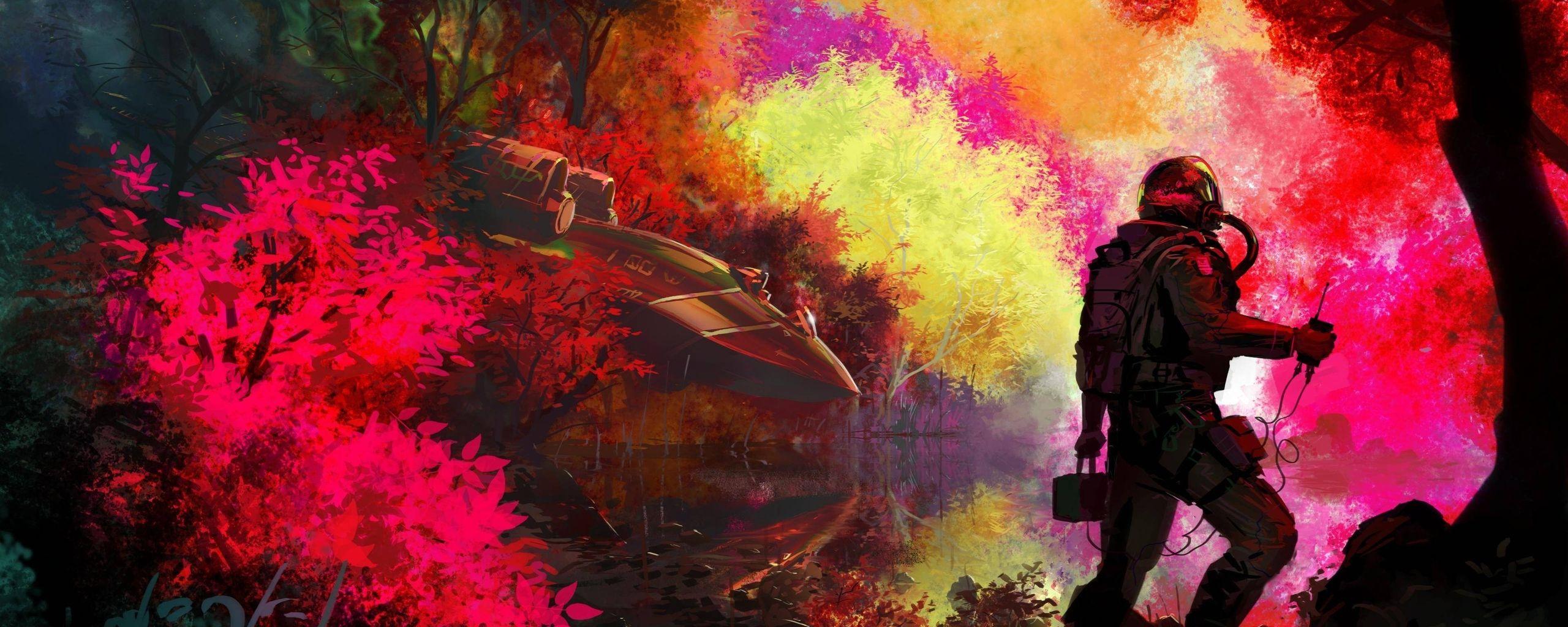 2560x1024 Astronaut Colorful Ship 4k 2560x1024 Resolution HD 4k