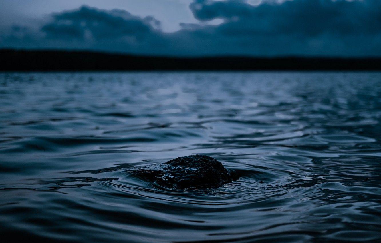 1332x850 Wallpaper dark, waves, twilight, sky, nature, sunset, water