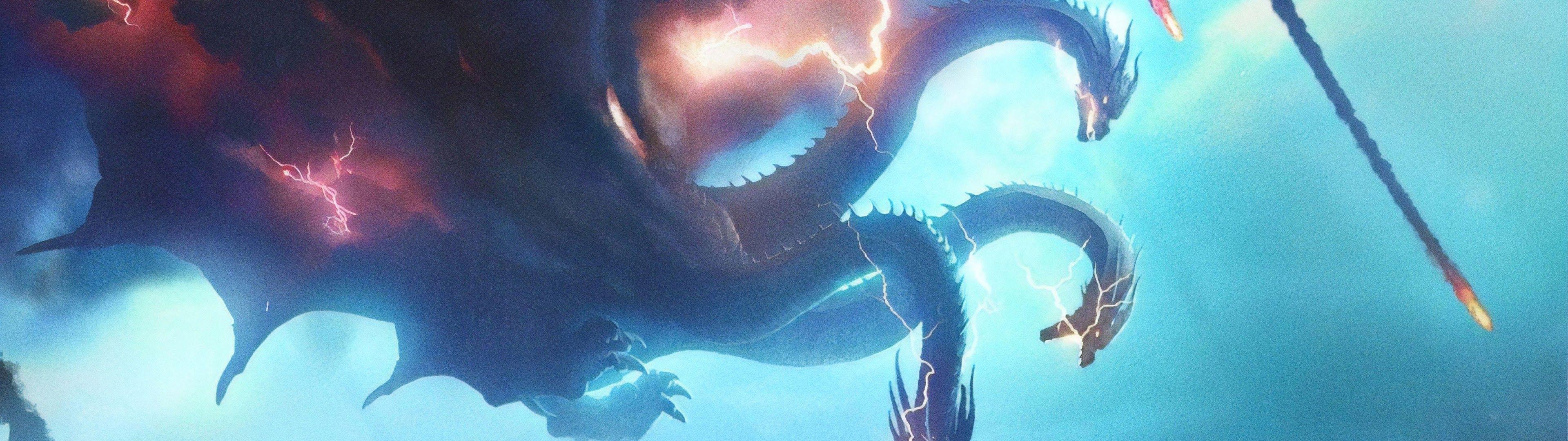 3840x1080 King Ghidorah Godzilla: King of the Monsters 4K Wallpaper