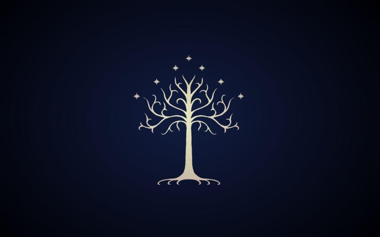 1280x800 Free download blue trees The Lord of the Rings sigil white tree