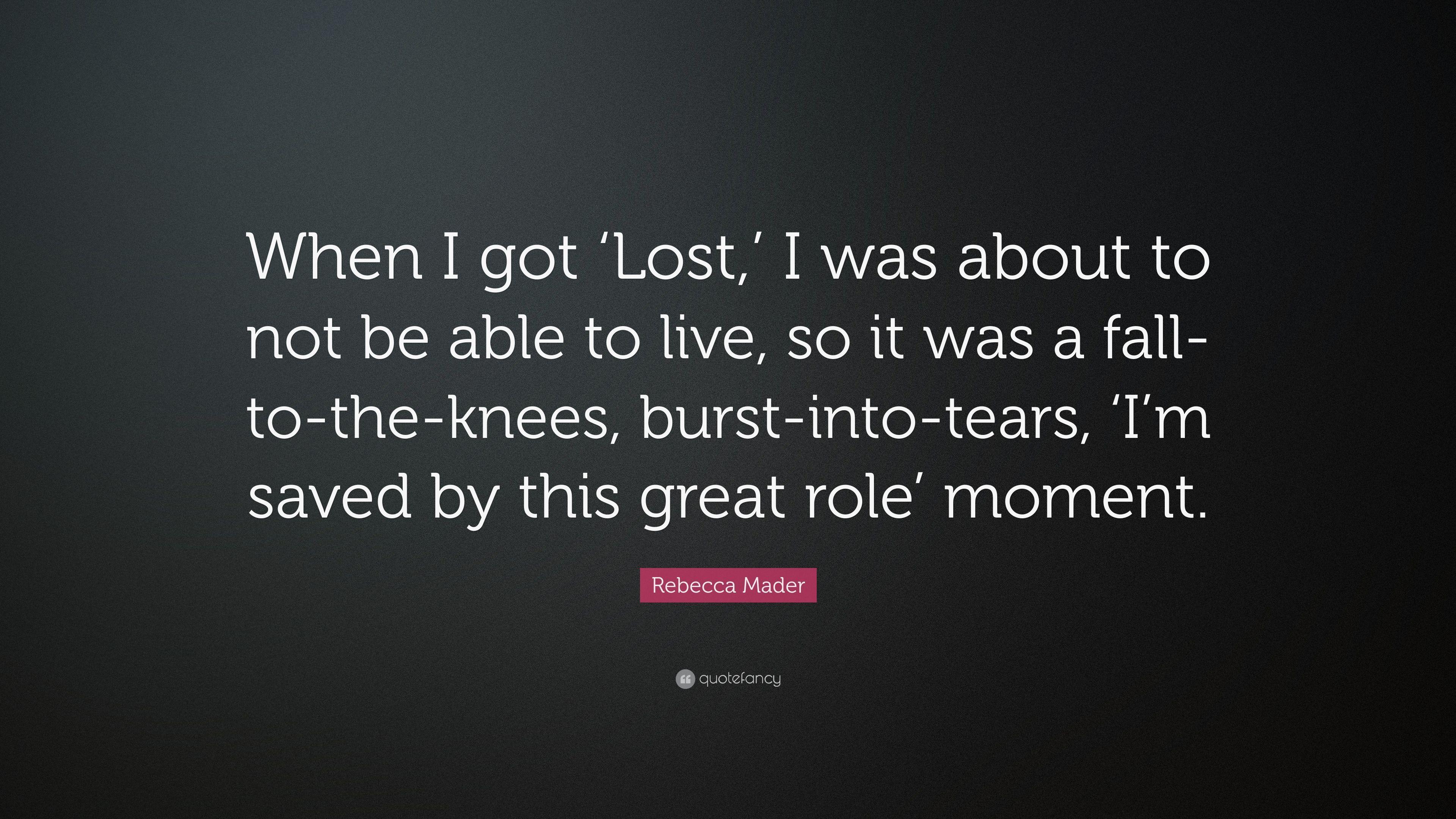 3840x2160 Rebecca Mader Quote: “When I got 'Lost, ' I was about to not be