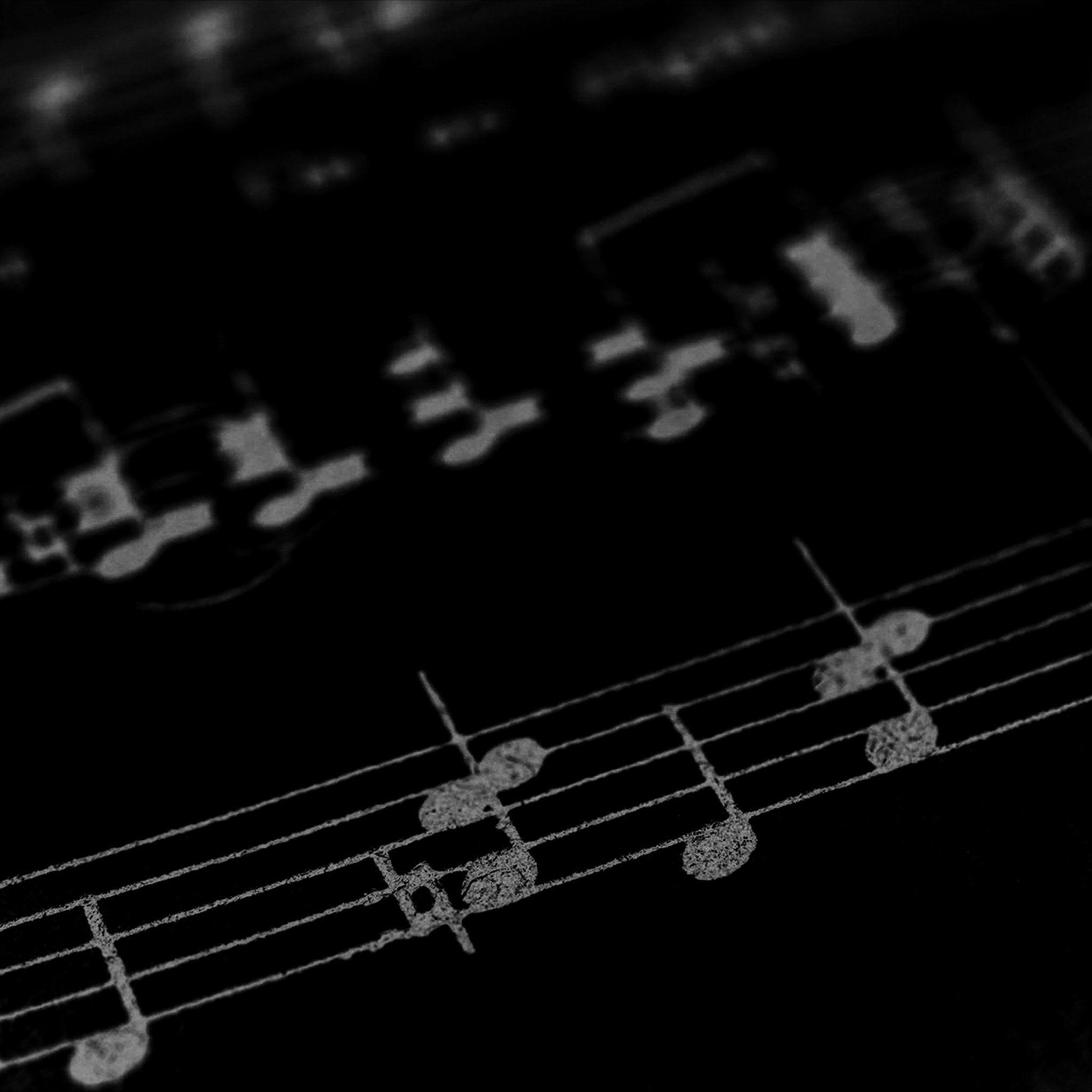 2048x2048 Music Note Art Pattern Dark iPad Pro Wallpaper Free Download