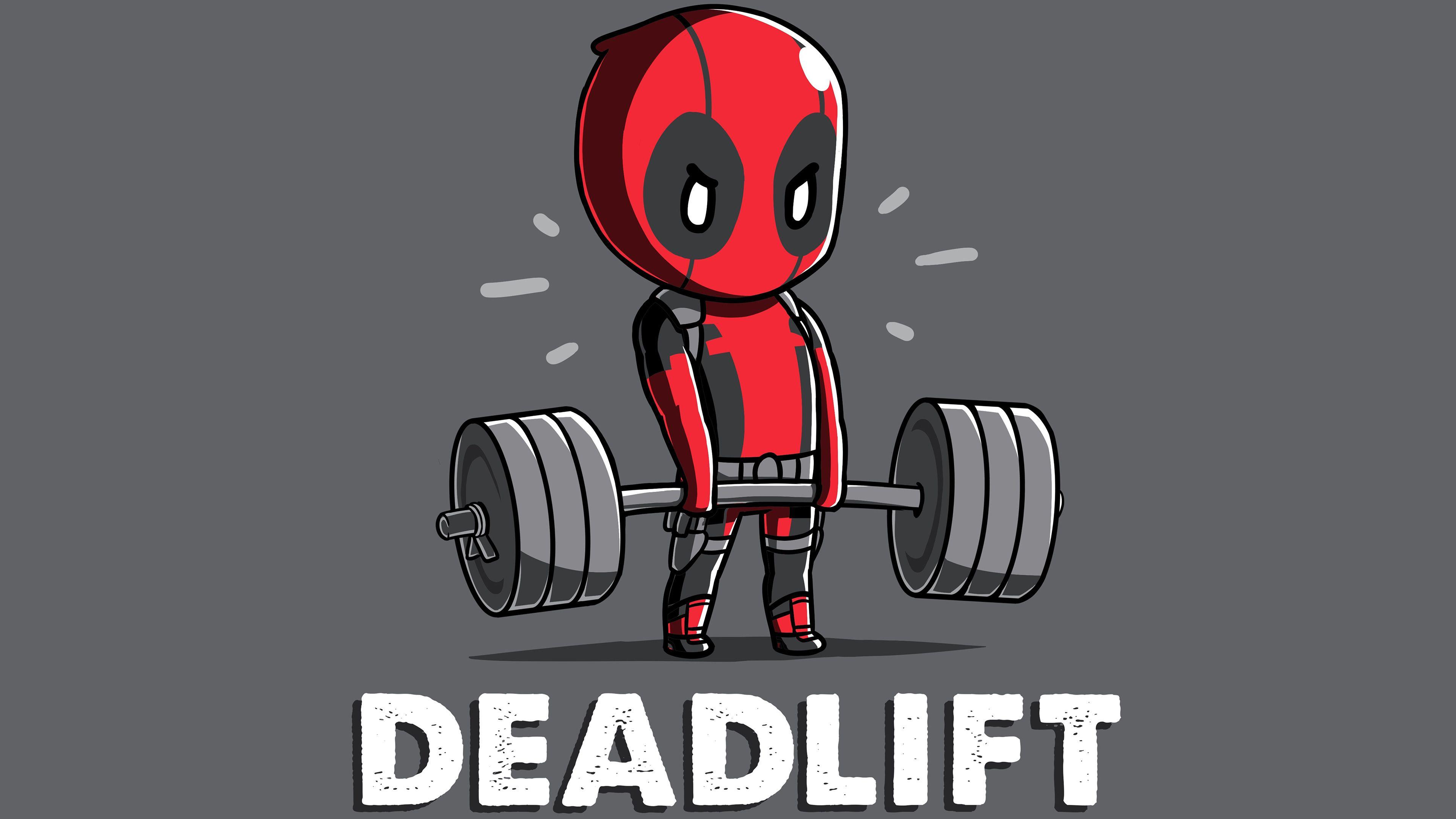 3840x2160 Wallpaper 4k Deadpool Deadlift Funny