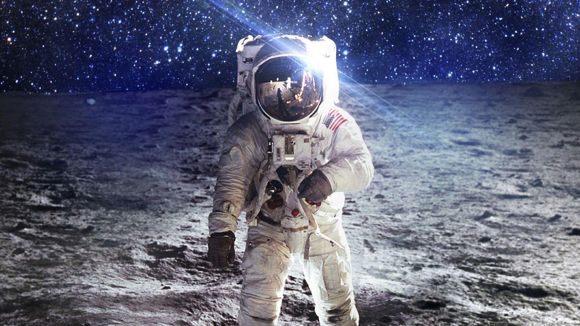 astronauts on moon 1920x1080