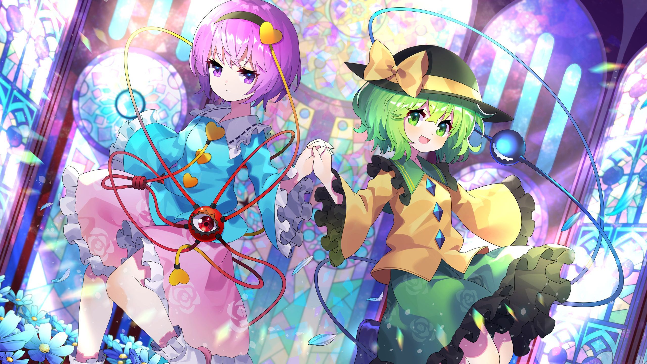 2560x1440 Koishi Komeiji Satori Komeiji HD Anime Wallpaper