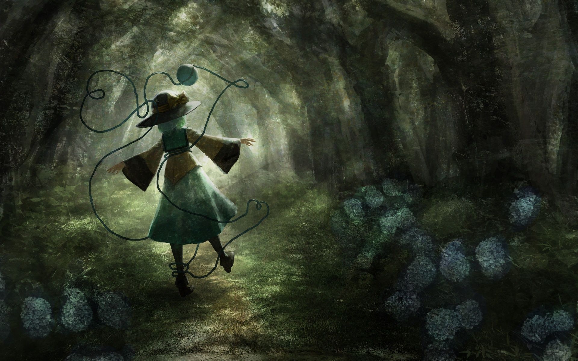 1920x1201 Wallpaper forest, girl, touhou, Koishi Komeiji, Touhou, Touhou for mobile and desktop, section прочее, resolution 1920x1201