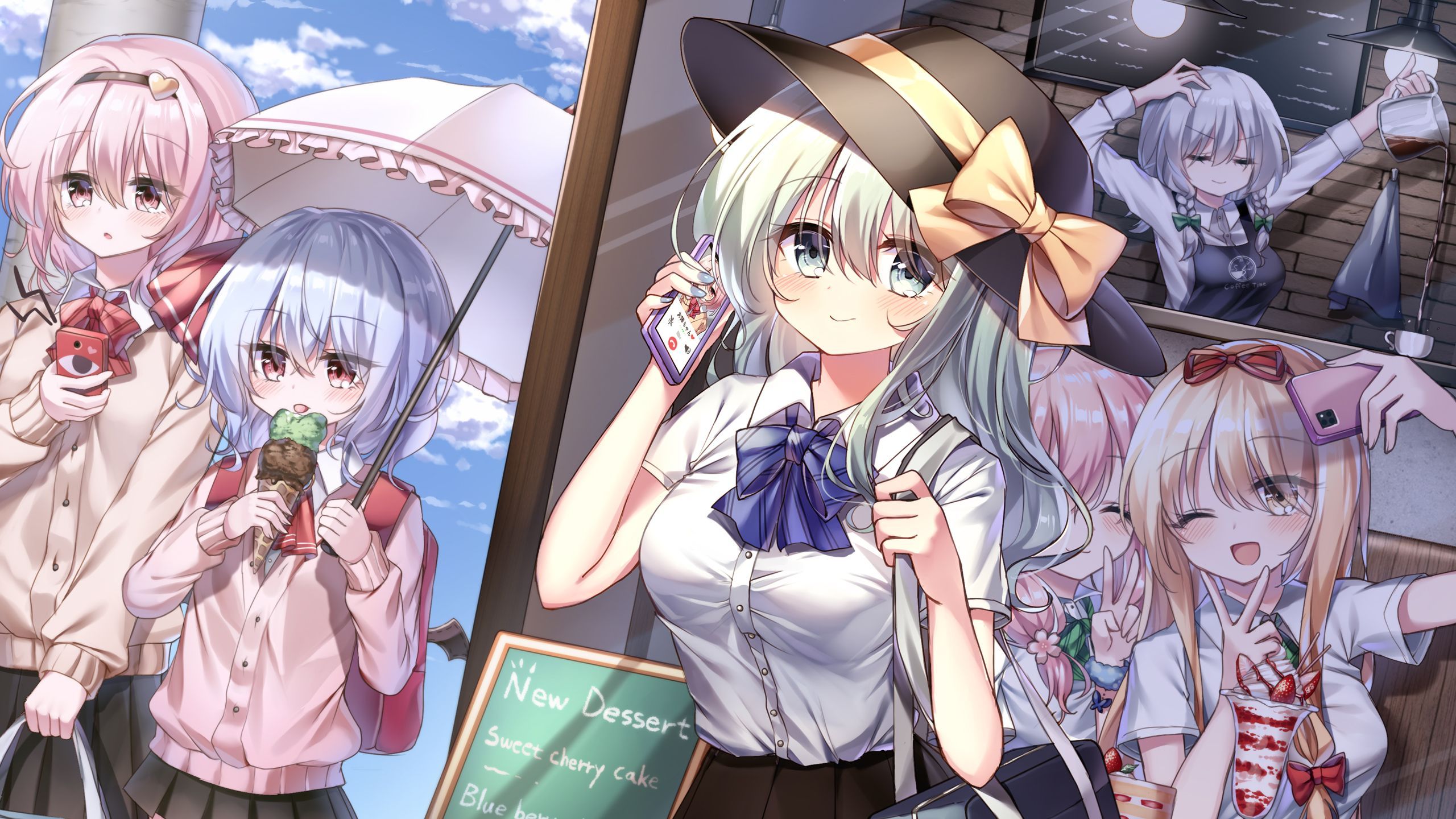 2560x1440 Saigyouji Touhou Koishi Komeiji Remilia Scarlet Sakuya Izayoi Satori Komeiji Yukari Yakumo Yuyuko HD Anime Wallpaper