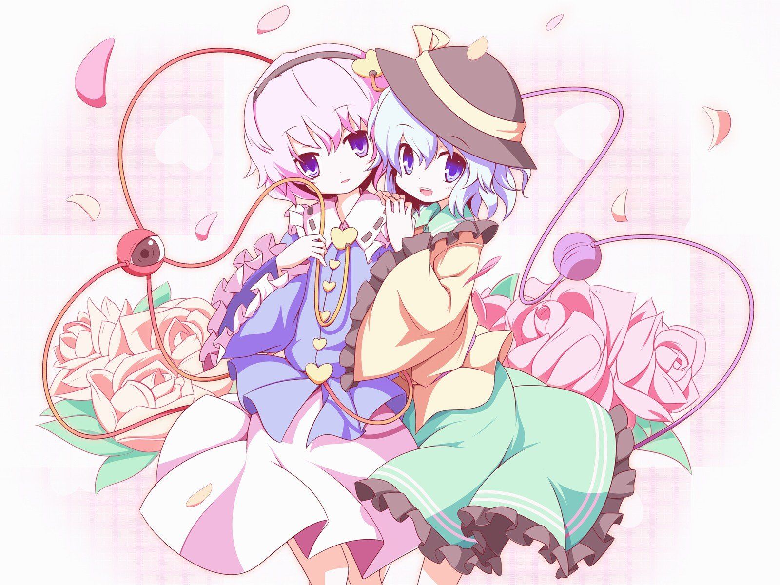 1600x1200 anime girls, Touhou, Komeiji Koishi, Komeiji Satori Wallpaper HD / Desktop and Mobile Background