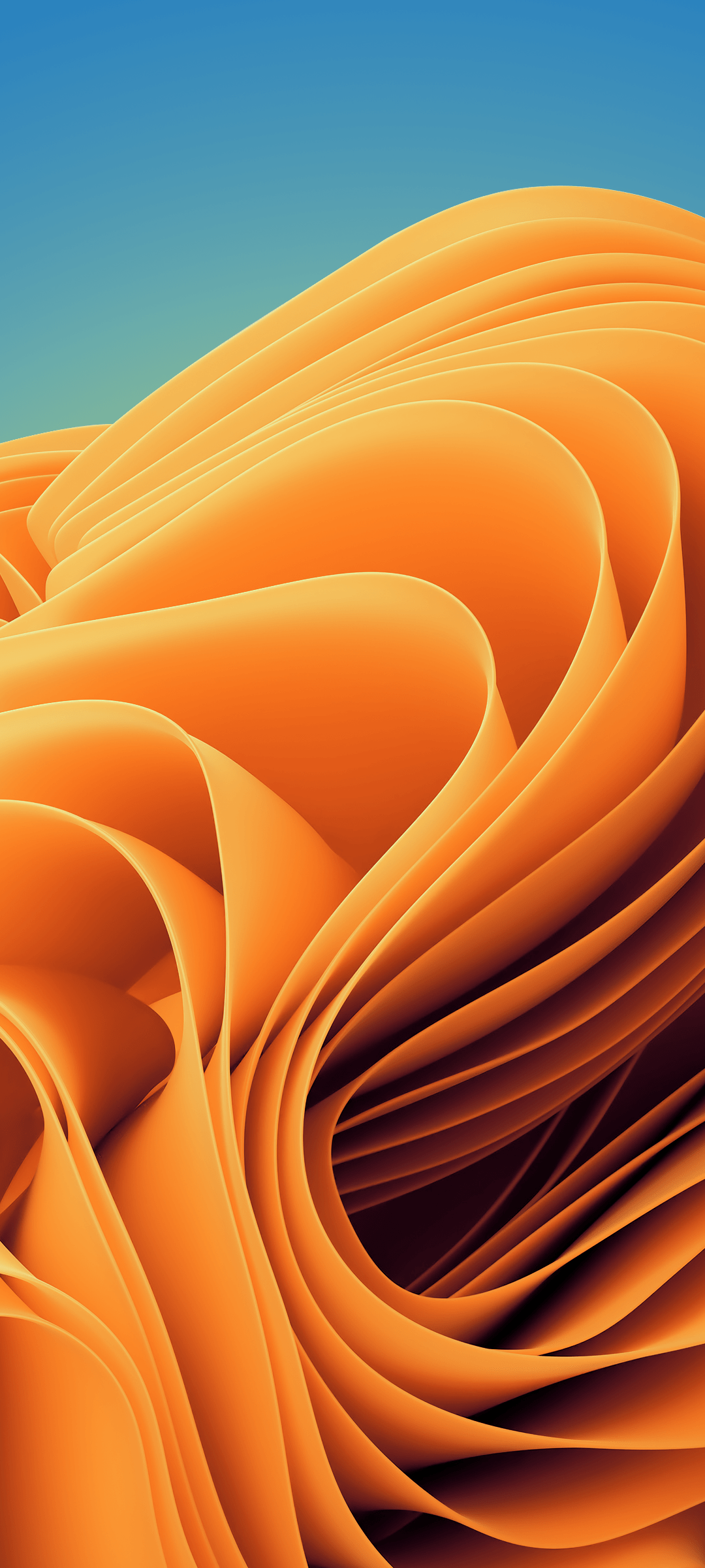 1080x2400 Windows 11 Wallpaper 4K, Sunset Orange, Stock