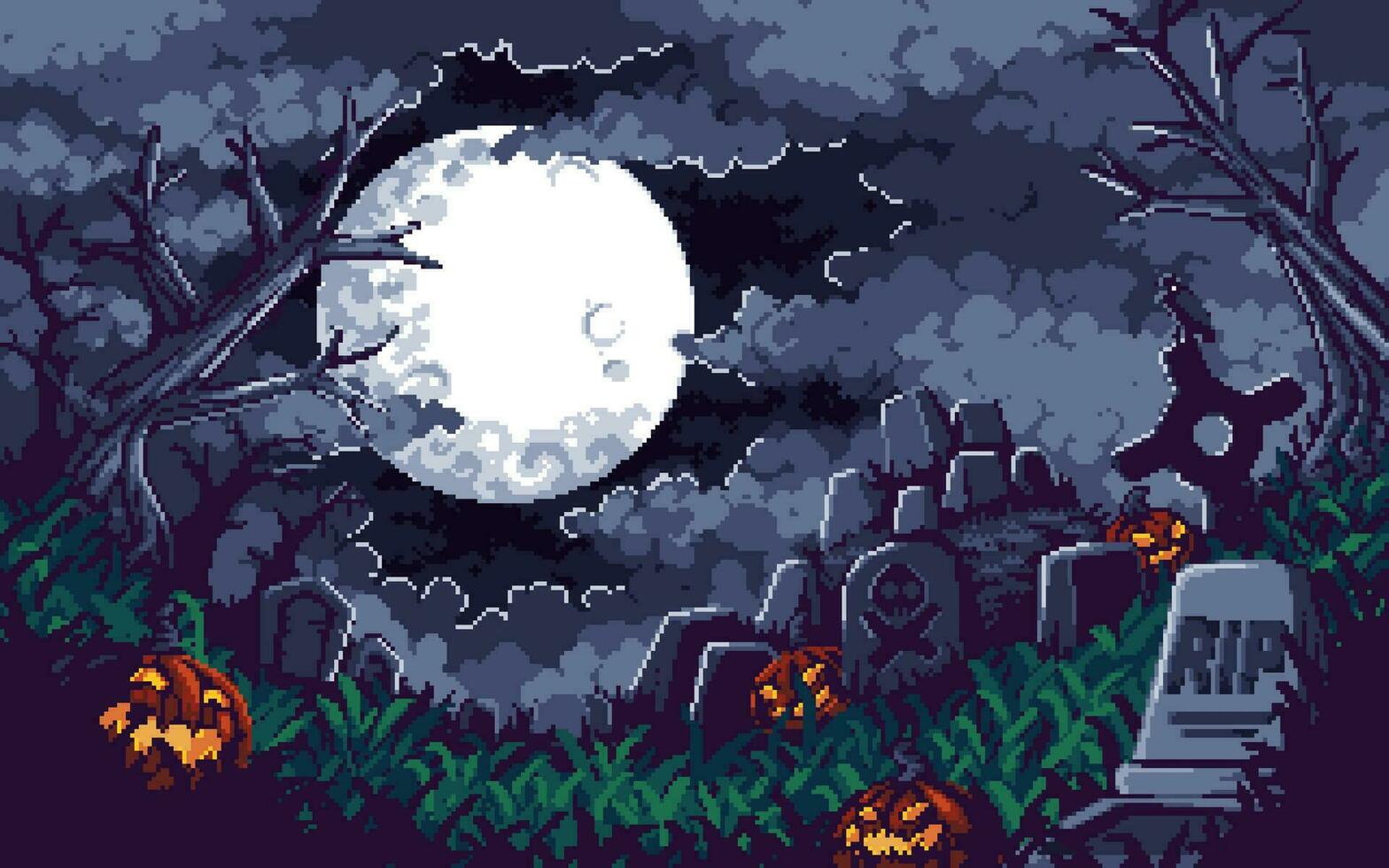 1568x980 Pixel art illustration Halloween background. Pixelated Grave. Inside Scary Horror Grave Background pixelated for the pixel art game and icon for website and video game. old school retro. 34206638 Vector Art