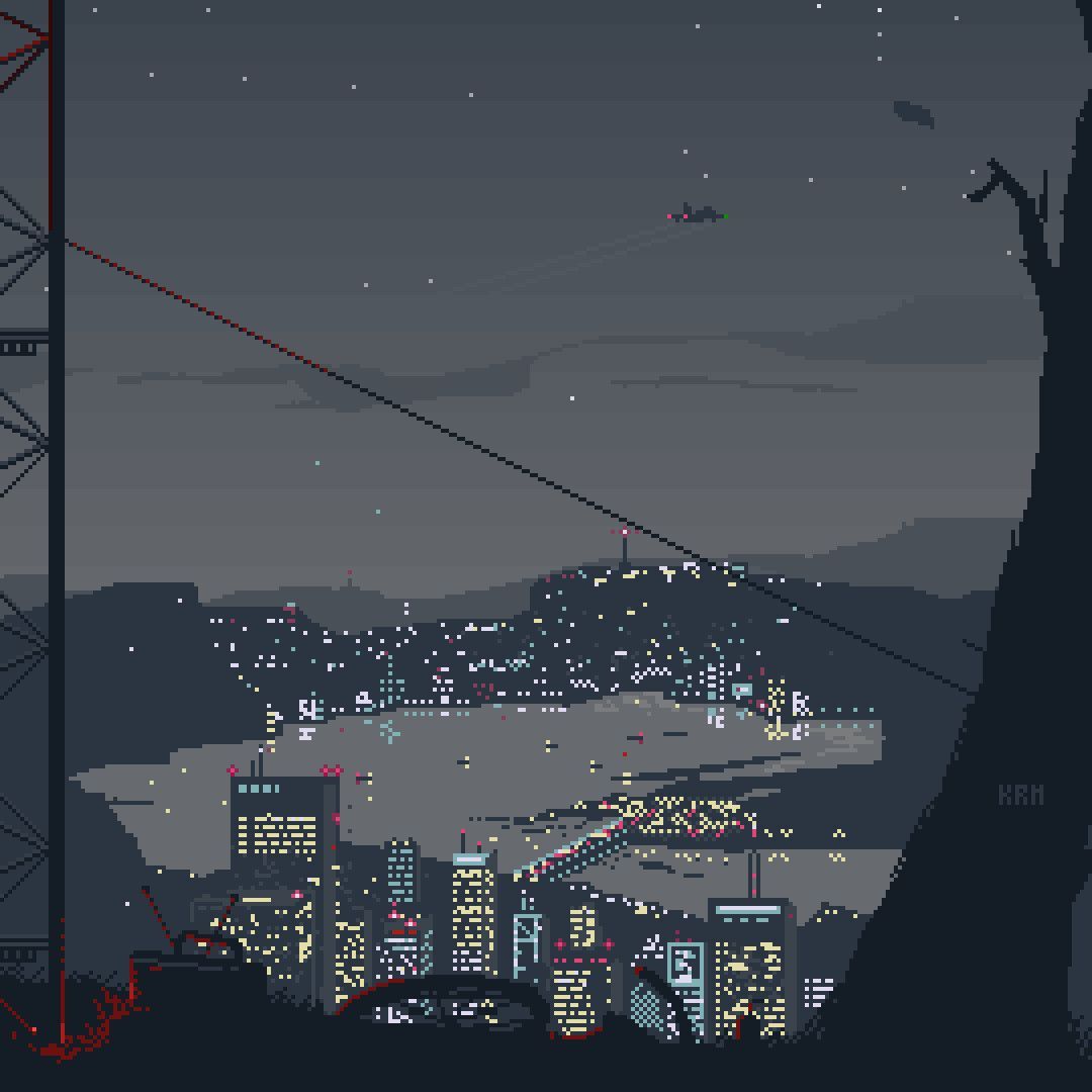 1080x1080 I've been coming here more often atmospheric pixel art wallpaper