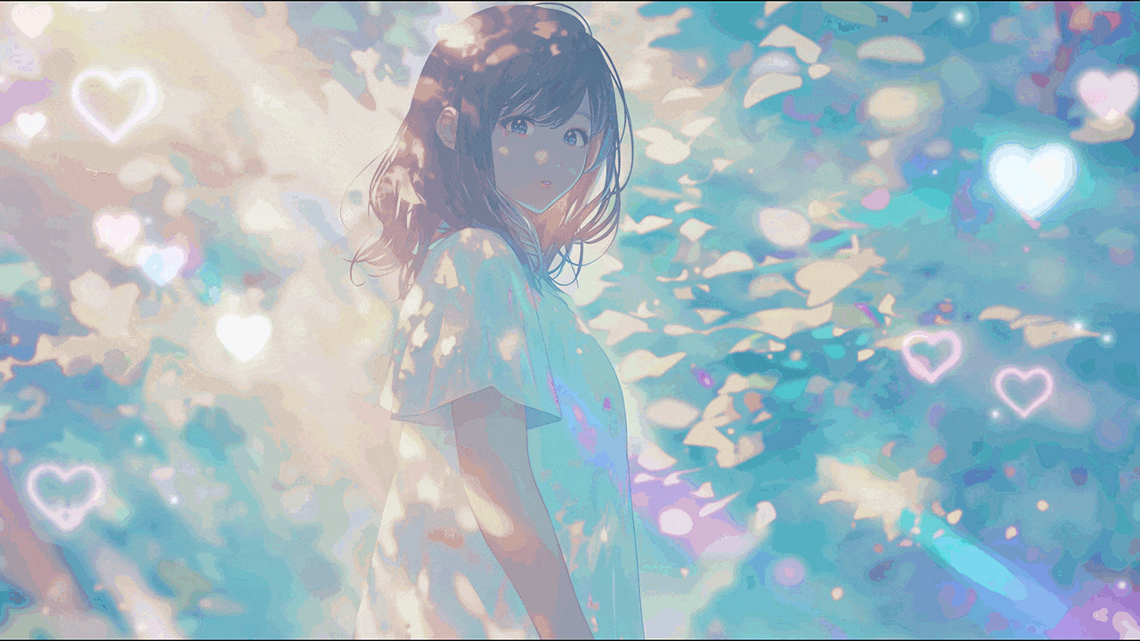 1280x720 Cute Anime Girl Love Hearts GIF Desktop Wallpaper