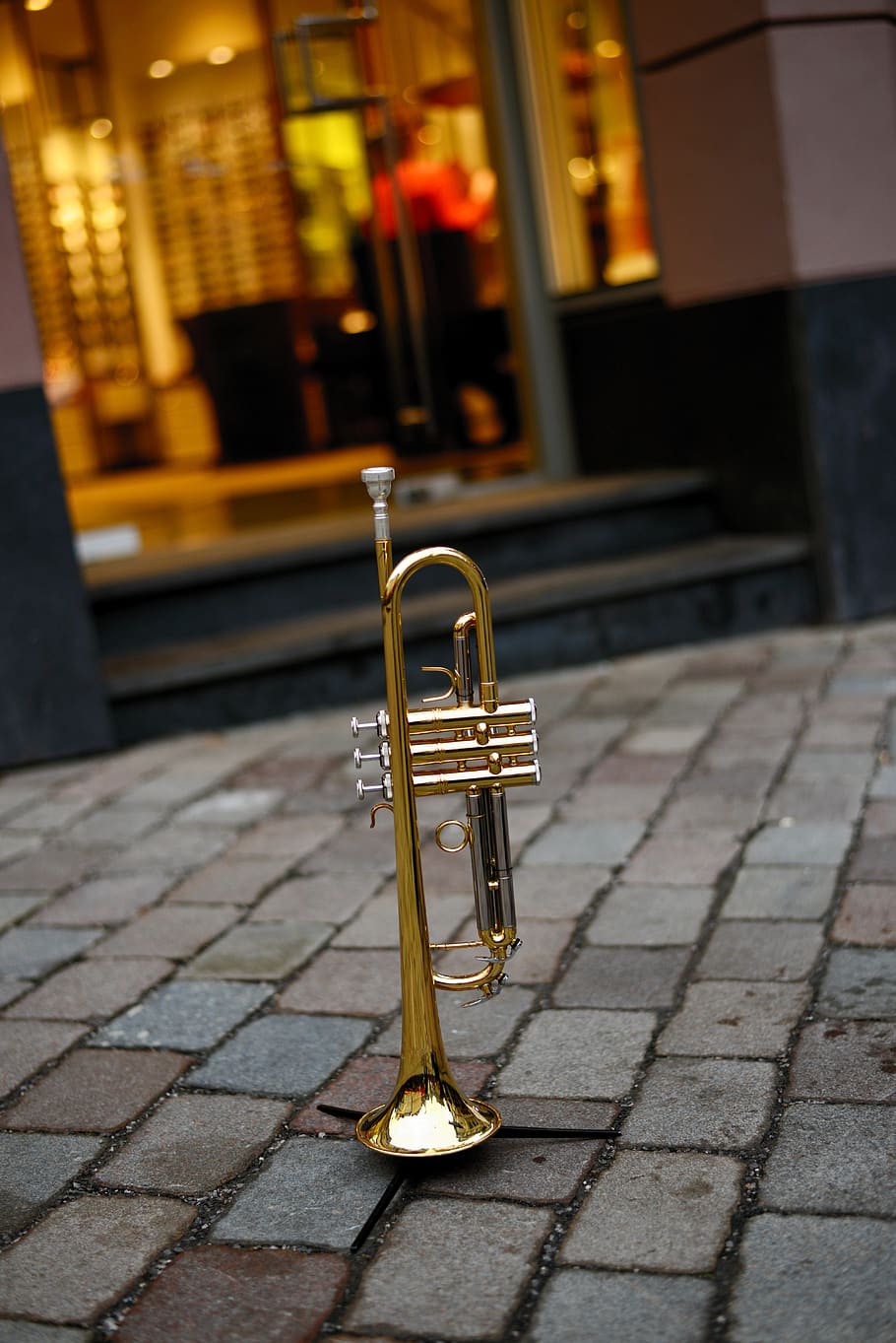 910x1363 HD wallpaper: trumpet, brass instrument .