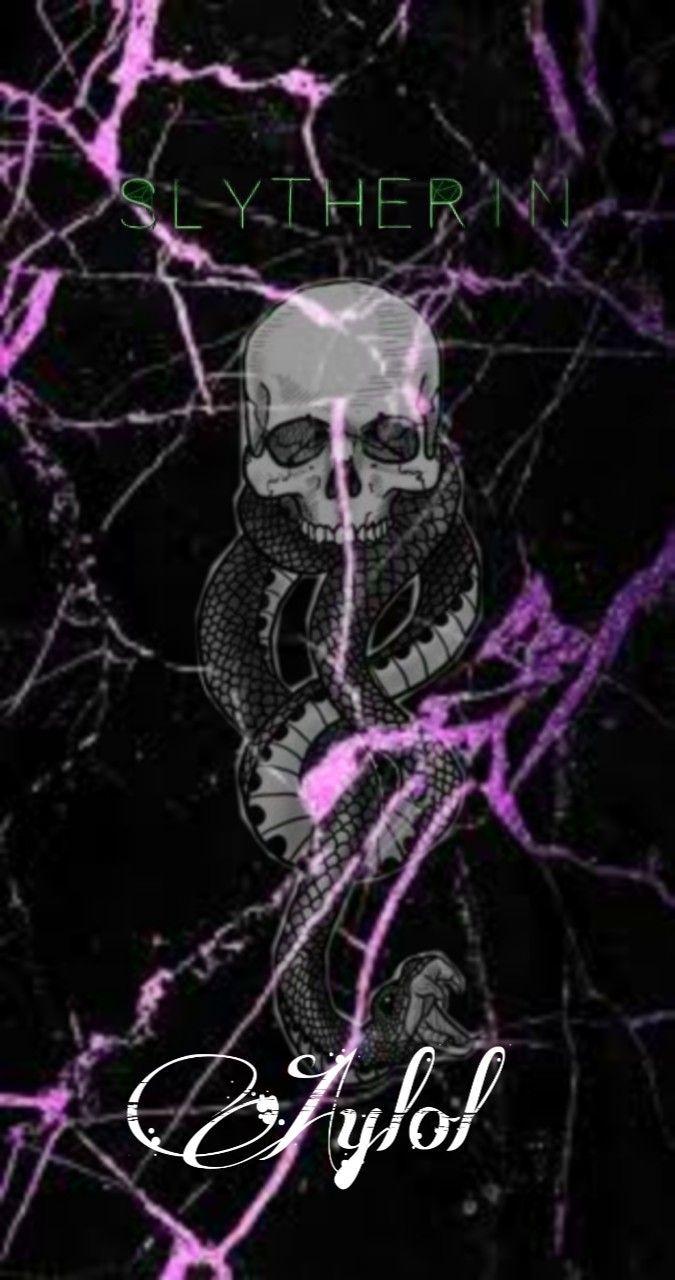 675x1280 slytherin #marbel #wallpaper #dark #black #purple