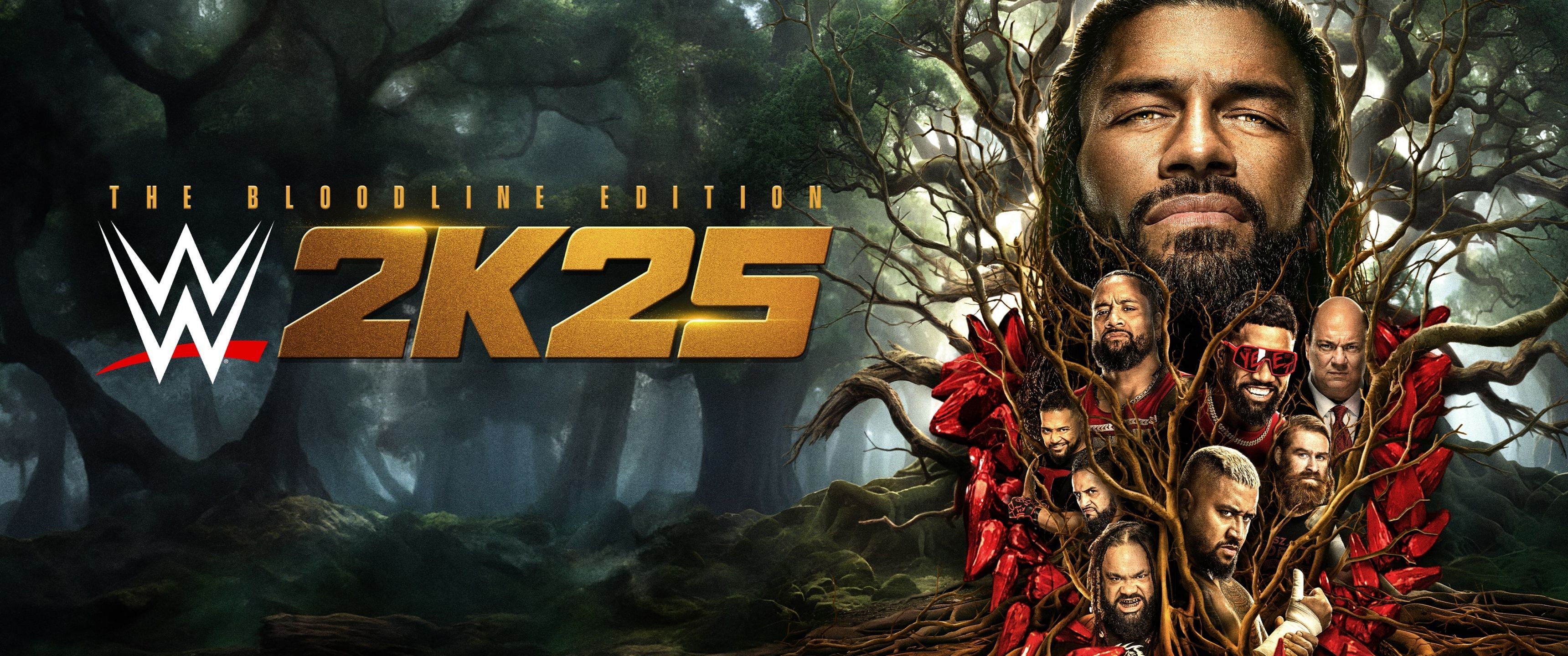 3440x1440 WWE 2K25 Wallpaper 4K, The Bloodline Edition