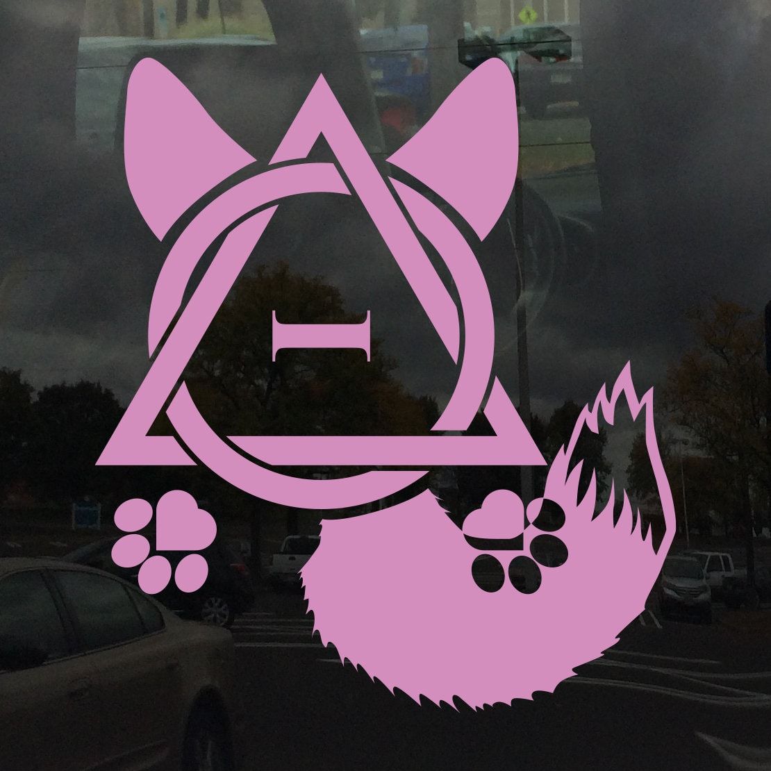1110x1110 Therian Fox Ear Paw and Tail Symbol Color Vinyl Decal
