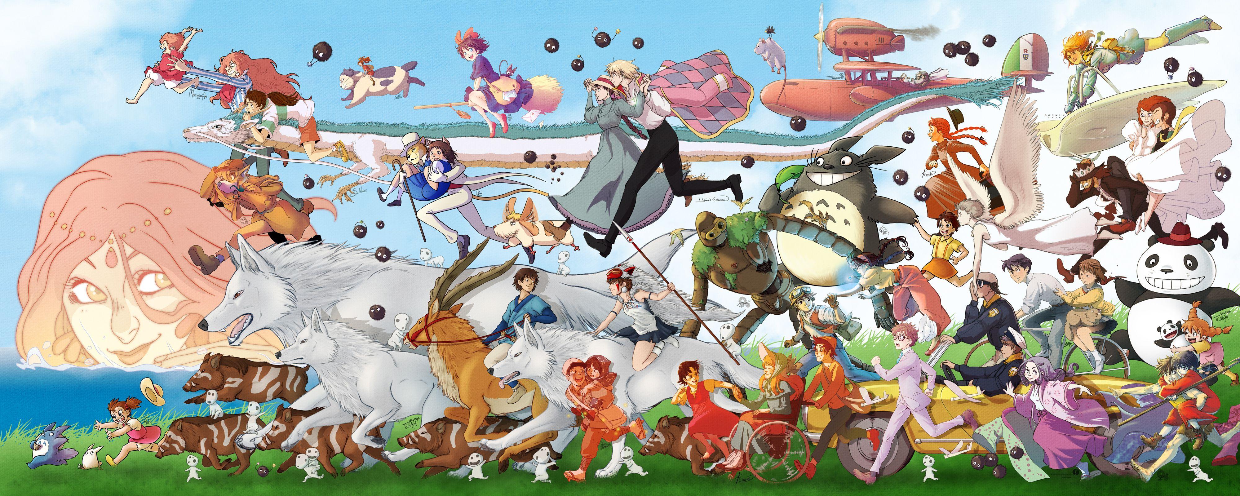Cuộc diễu hành Ghibli 4000x1600!
