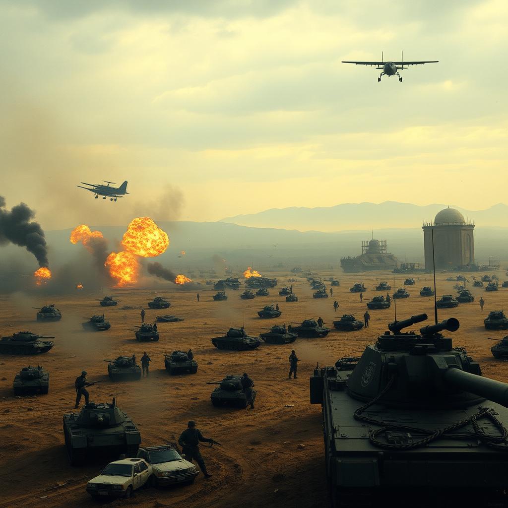 1024x1024 Dramatic Depiction Of The Iran Iraq War: A Powerful Visual Narrative