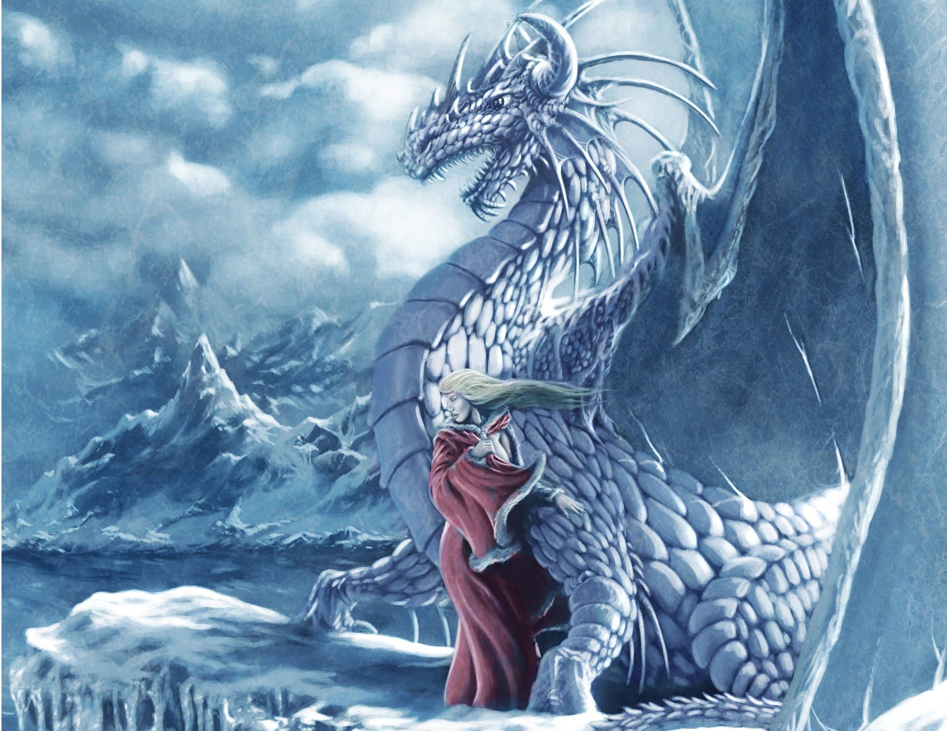 1920x1482 Download Ice Dragon And Snow Queen Wallpaper