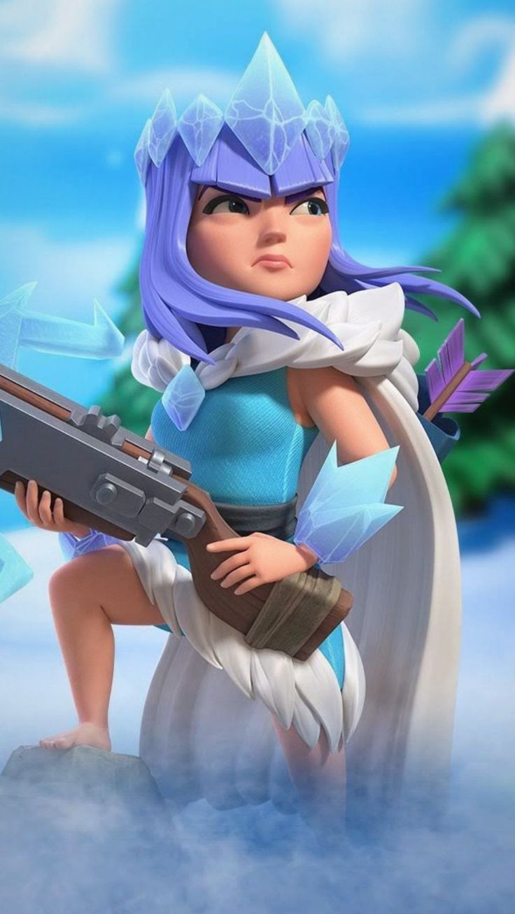 736x1307 Clash of Clans. Archer Queen. Ice Queen Skin