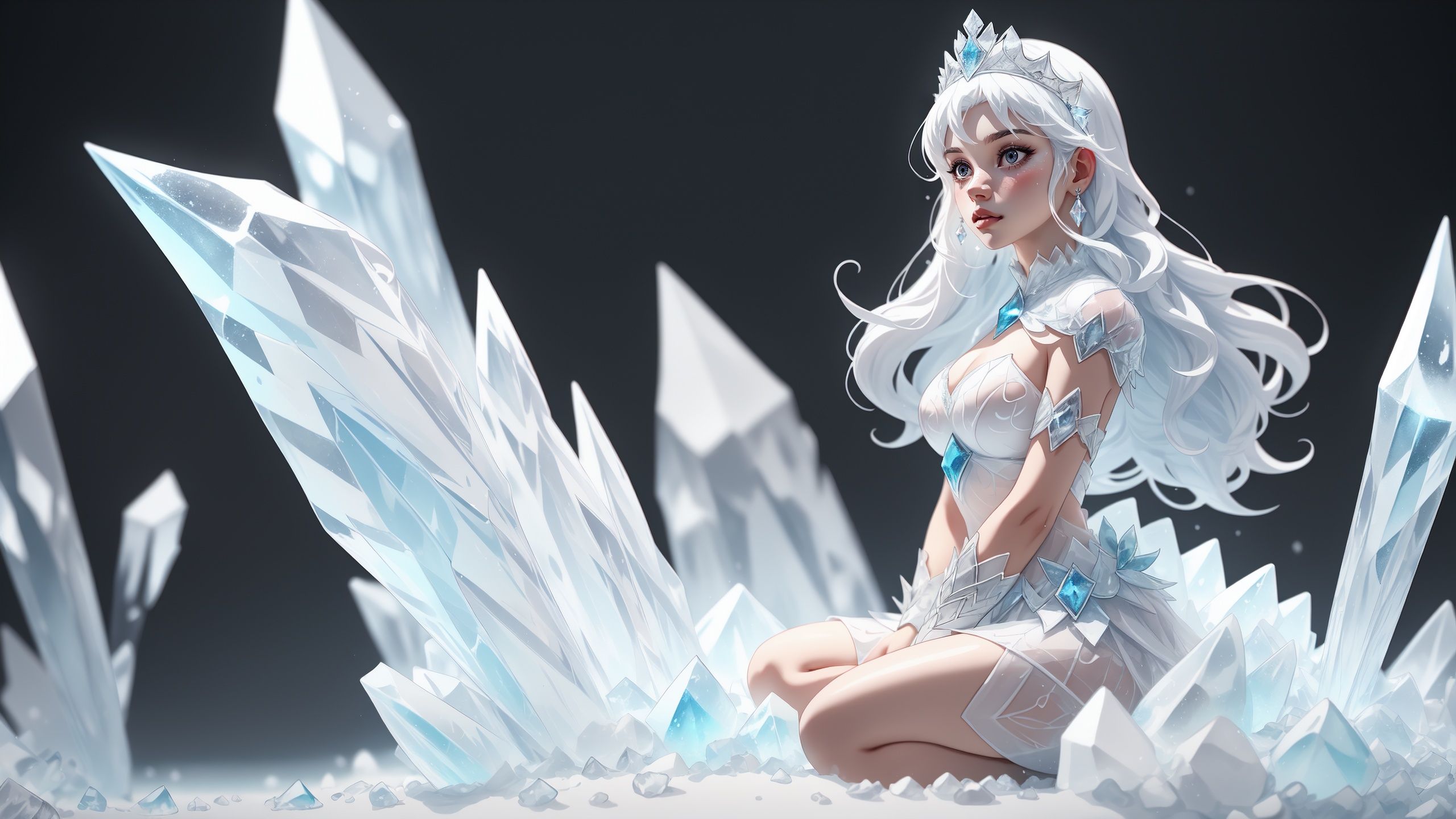 2560x1440 Wallpaper wallpaper, Frozen, ice, queen, Illustrations for mobile and desktop, section ии арт, resolution 2560x1440
