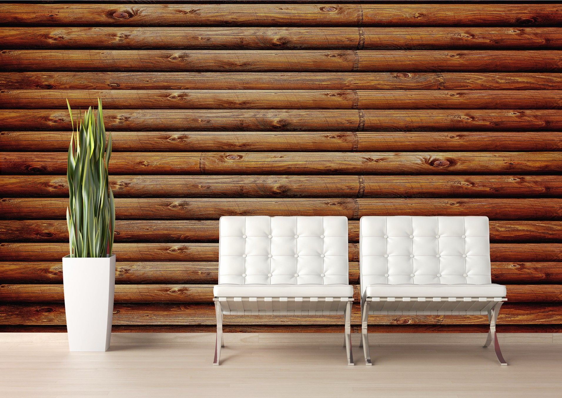 1912x1354 Log Cabin (Red Cedar) CANVAS Peel and Stick Wall Mural