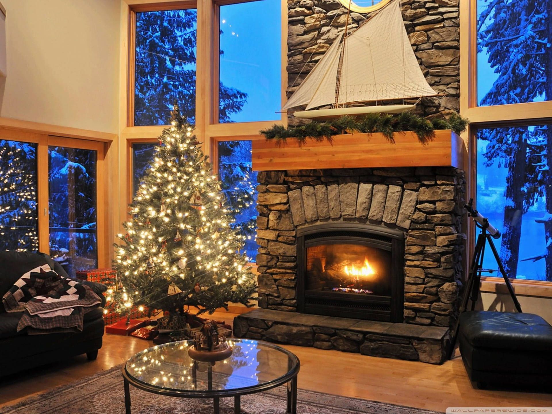 1920x1440 Fireplace Background