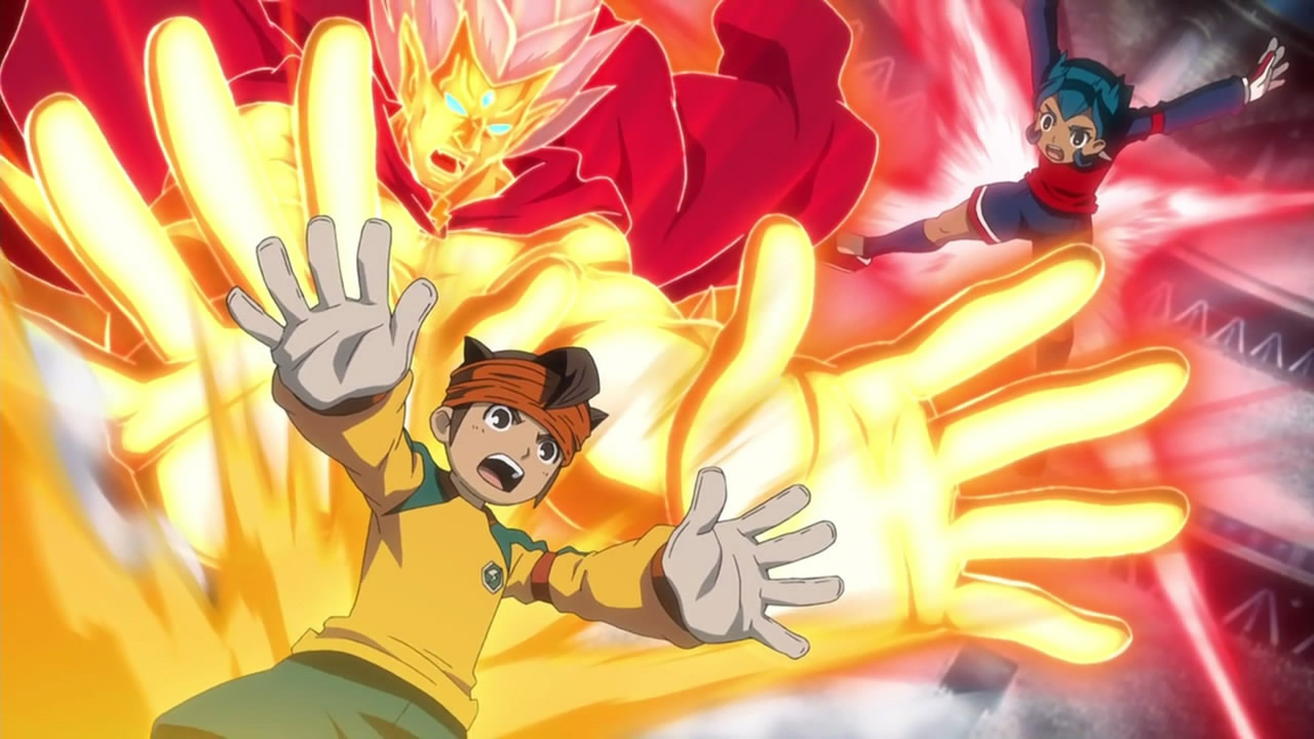 2560x1440 Someone uploaded an image of Gouenji scoring with Bakunetsu Storm that is a wallpaper material but do you remember this?