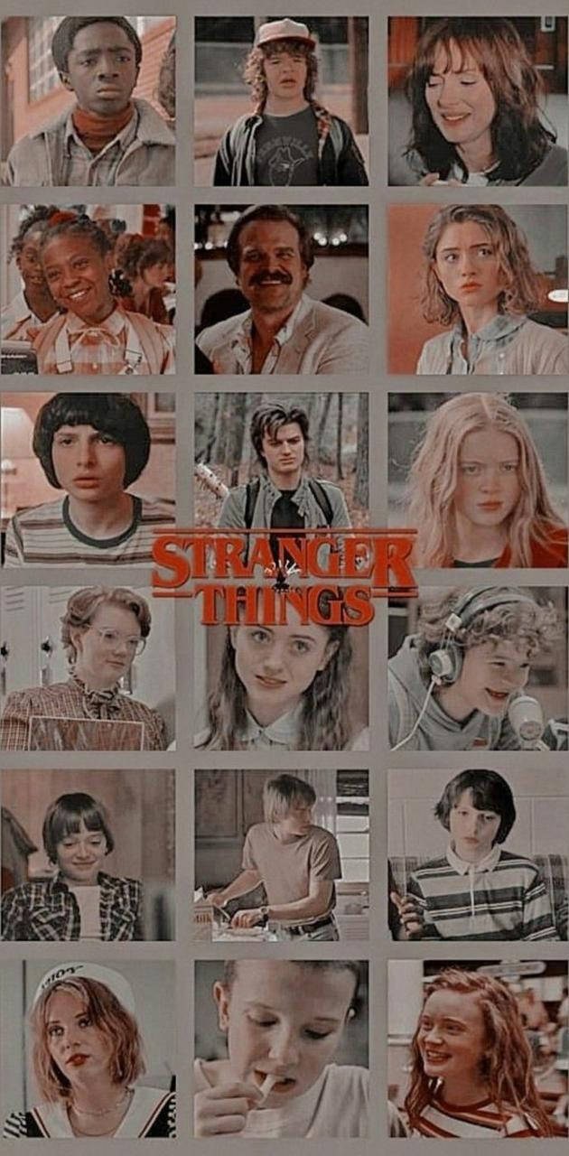 630x1280 Download Stranger Things Characters Collage Wallpaper