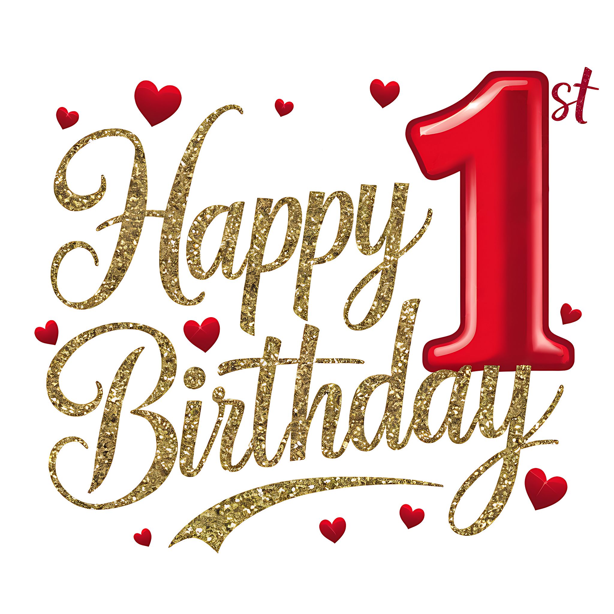 2048x2048 Free Download Happy First Birthday in Pink