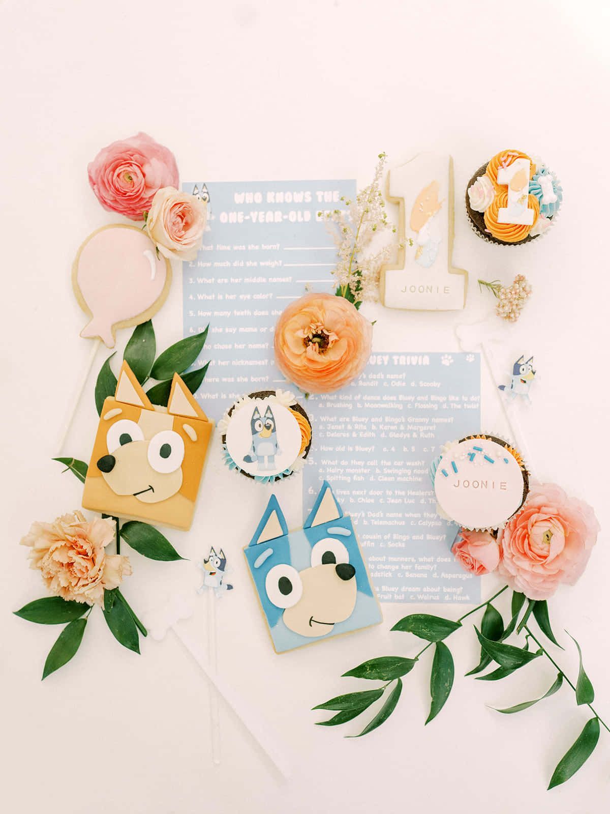 1200x1600 Download Bluey Themed First Birthday Party Decor Wallpaper