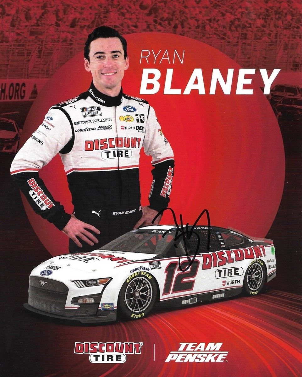 961x1200 Ryan Blaney Discount Tire Team Penske NASCAR Signed 8x10 Hero Card Postcard